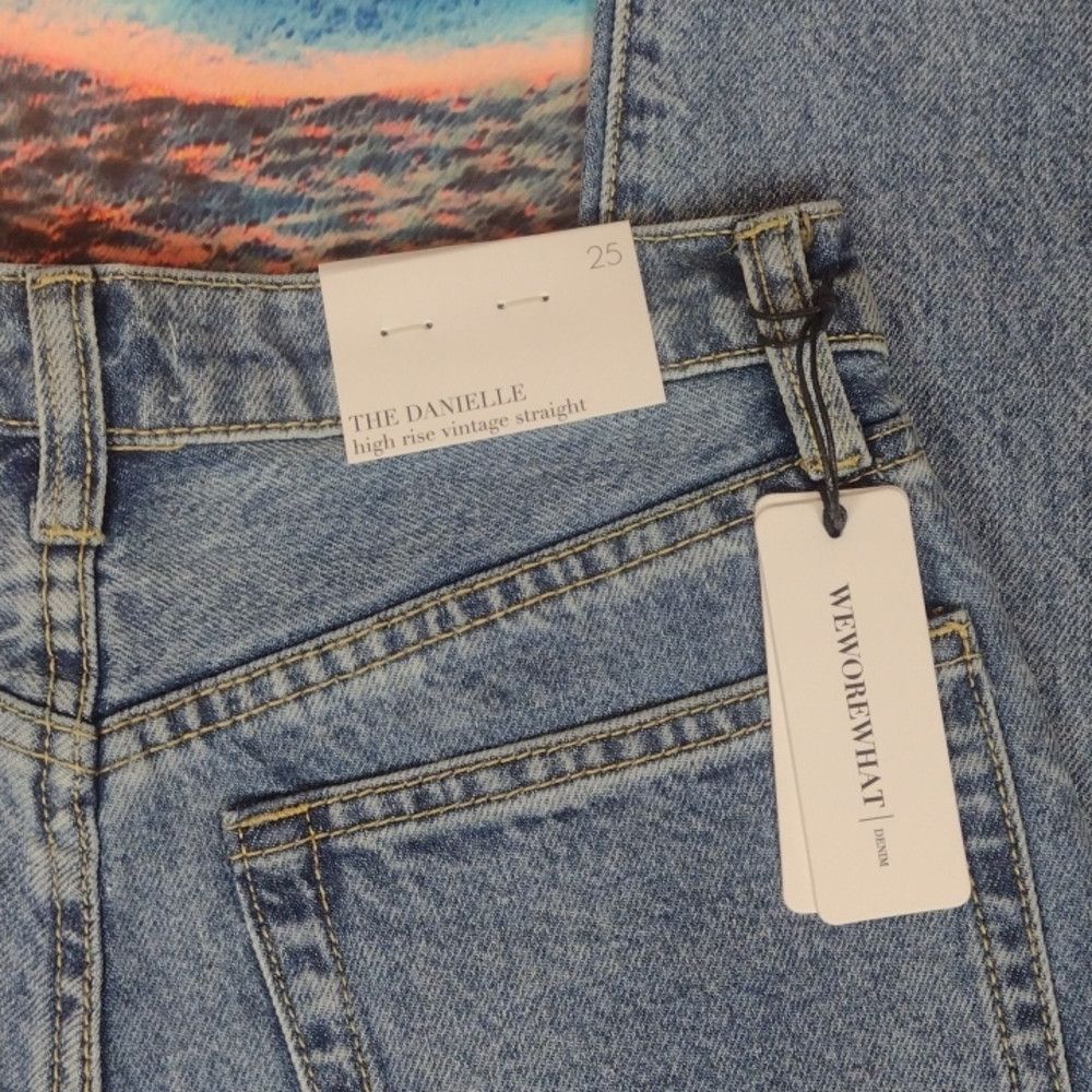 WeWoreWhat Weworewhat the Danielle high rise straight jeans size 25 Size 25" / US 0 / IT 36 - 8 Thumbnail