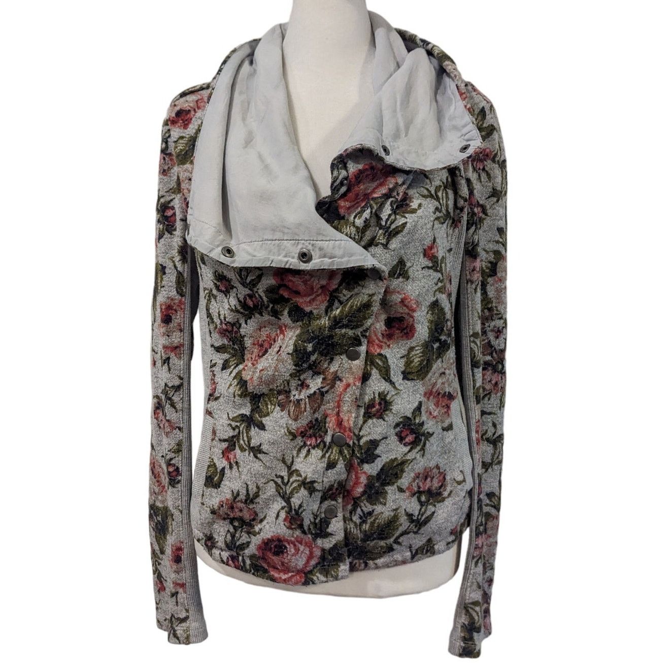 Anthropologie Saturday Sunday Anthropologie Knit Florascape Moto Jacket Size S / US 4 / IT 40 - 3 Thumbnail