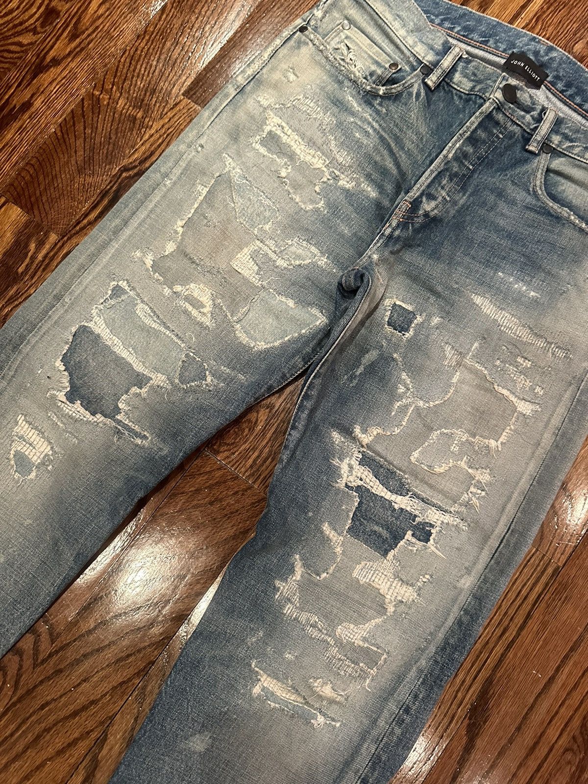 John Elliott Vintage Japanese Boro Repair Jeans Size US 31 - 2 Thumbnail