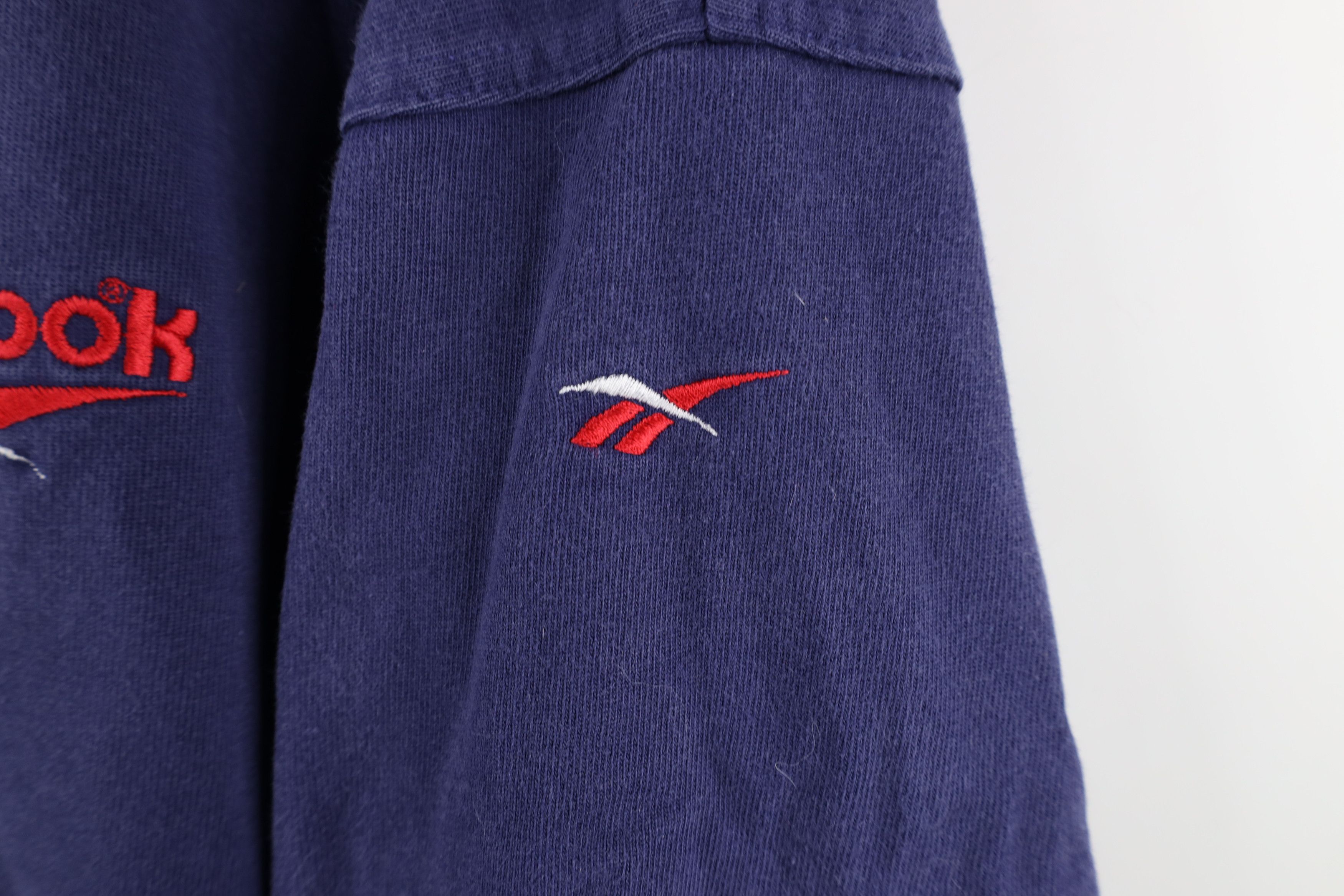 Reebok × Vintage Vintage 90s Reebok Spell Heavyweight Rugby Polo Shirt Blue Size US XL / EU 56 / 4 - 4 Thumbnail