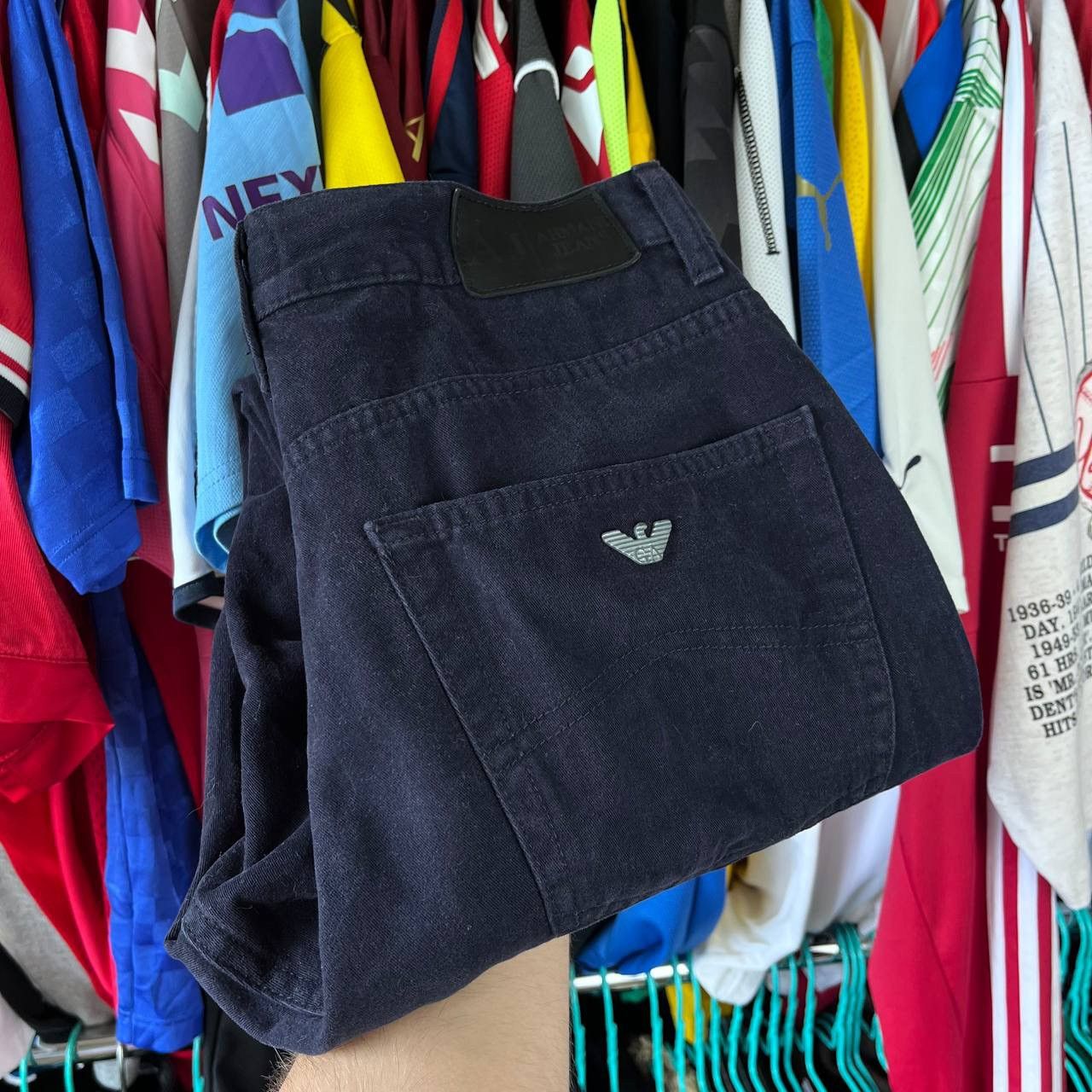 Armani × Designer × Vintage Vintage Armani Jeans Denim Navy Blue Pants Size 32 Size US 32 / EU 48 - 1 Thumbnail