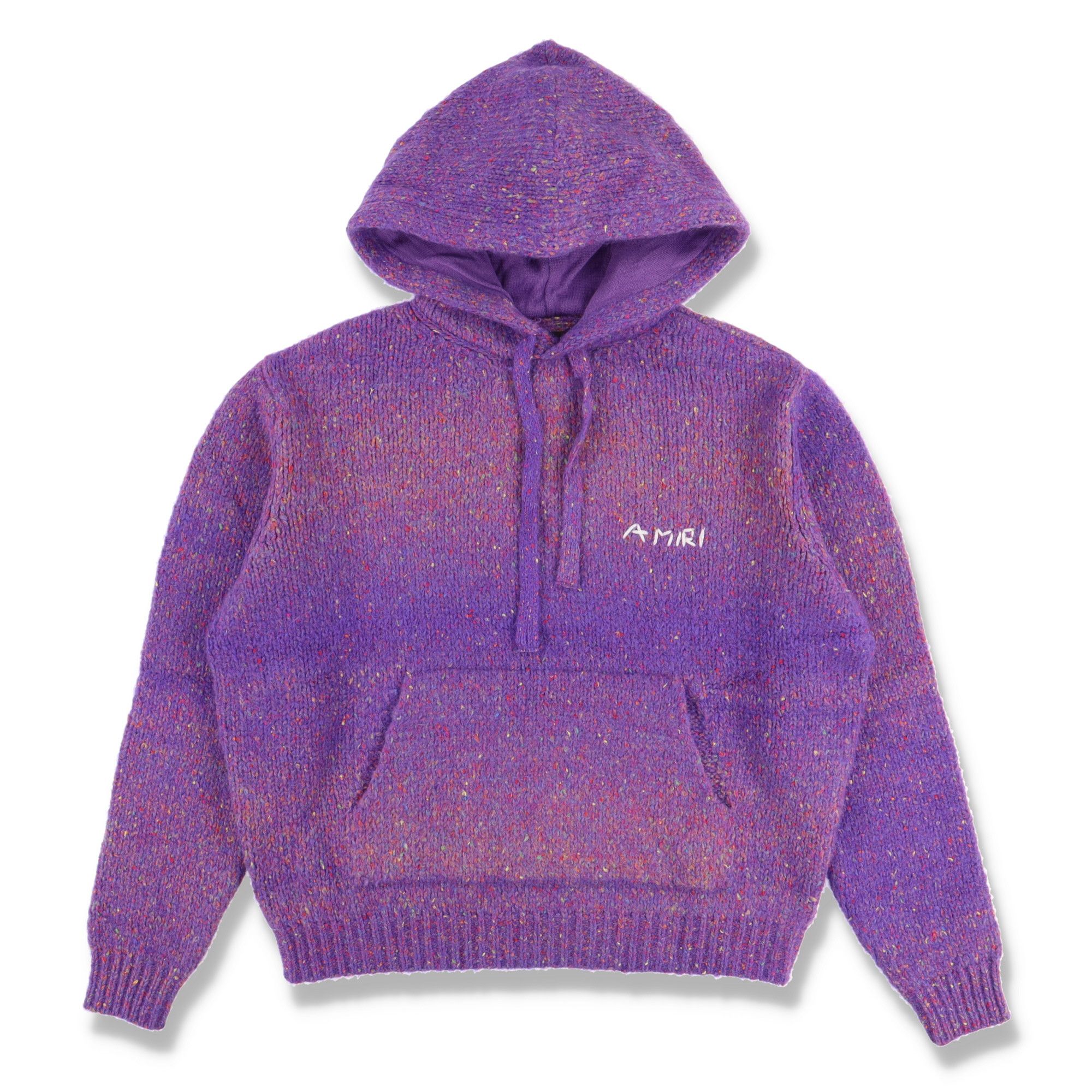 image of Amiri Purple Space Dye Embroidered Logo Hoodie, Men's (Size XL)