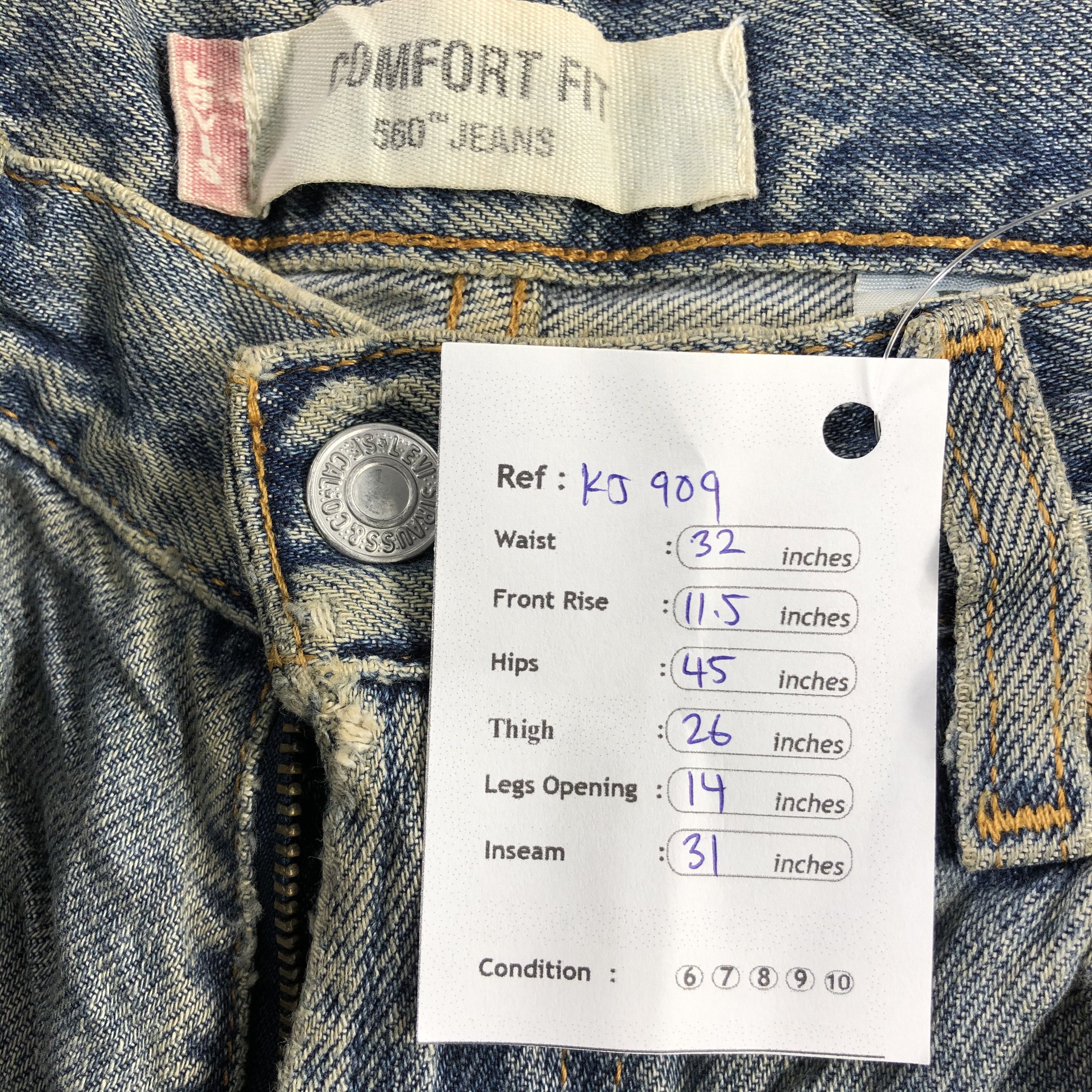 Levi's Vintage Levis 560 Jeans Dirty Wash Denim KJ909 Size US 32 / EU 48 - 20 Thumbnail