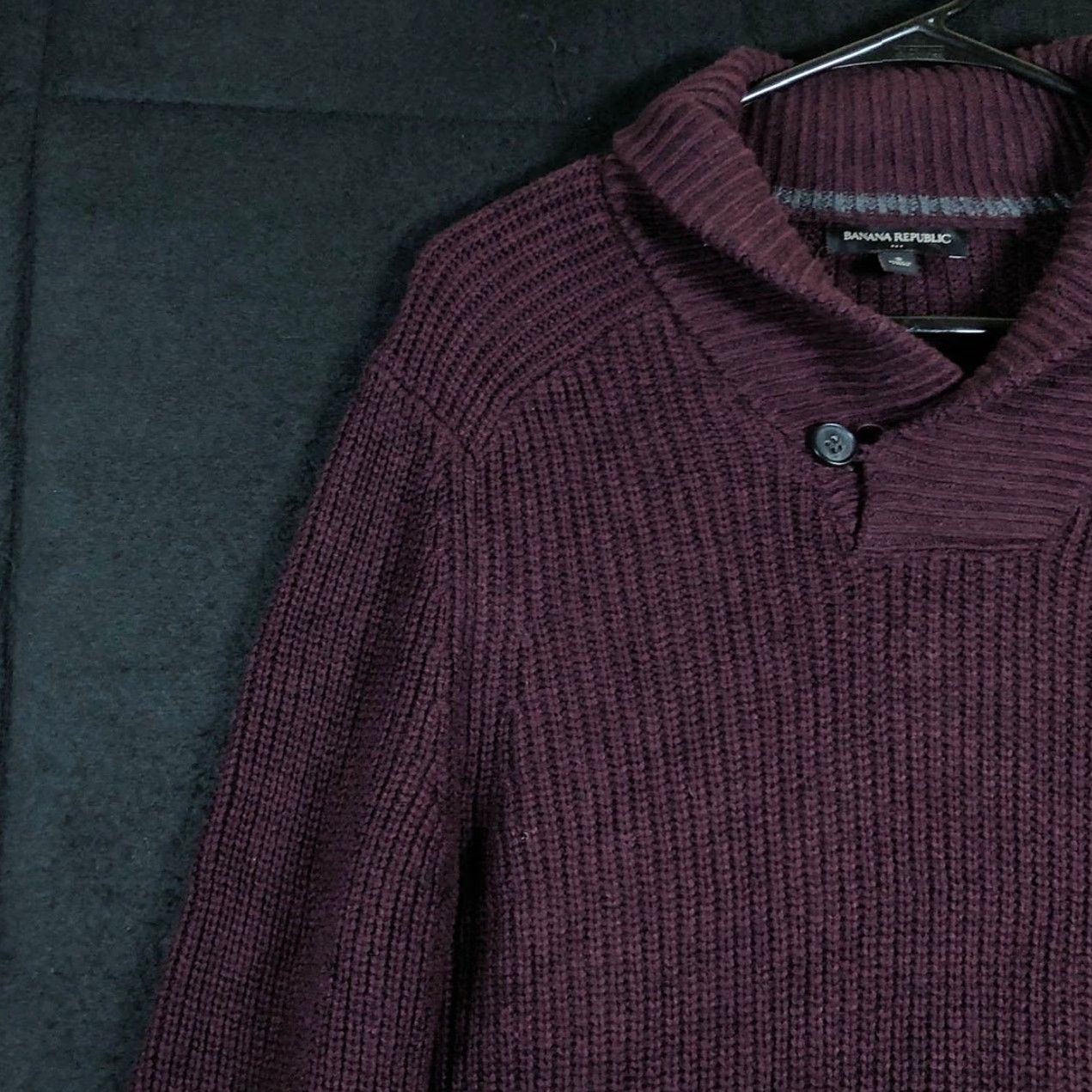 Banana Republic Banana Republic Mens Sweater Knit Wool Mock Neck Small Maroon Ribbed Size US S / EU 44-46 / 1 - 4 Thumbnail