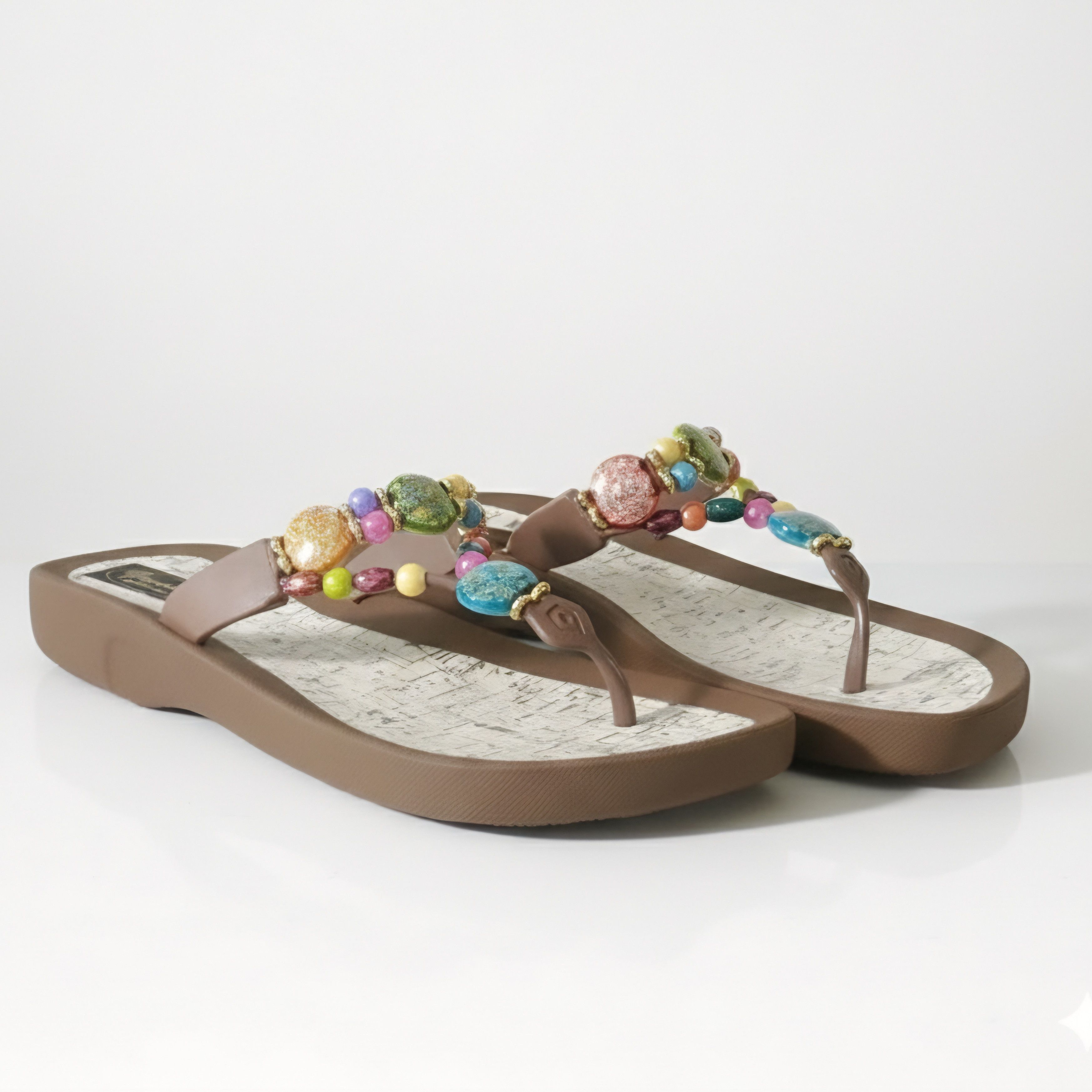 Other Grandco Size 10 NEW Sandals Rainbow Beaded Thong Flip Flop B Size US 11 / IT 41 - 3 Thumbnail