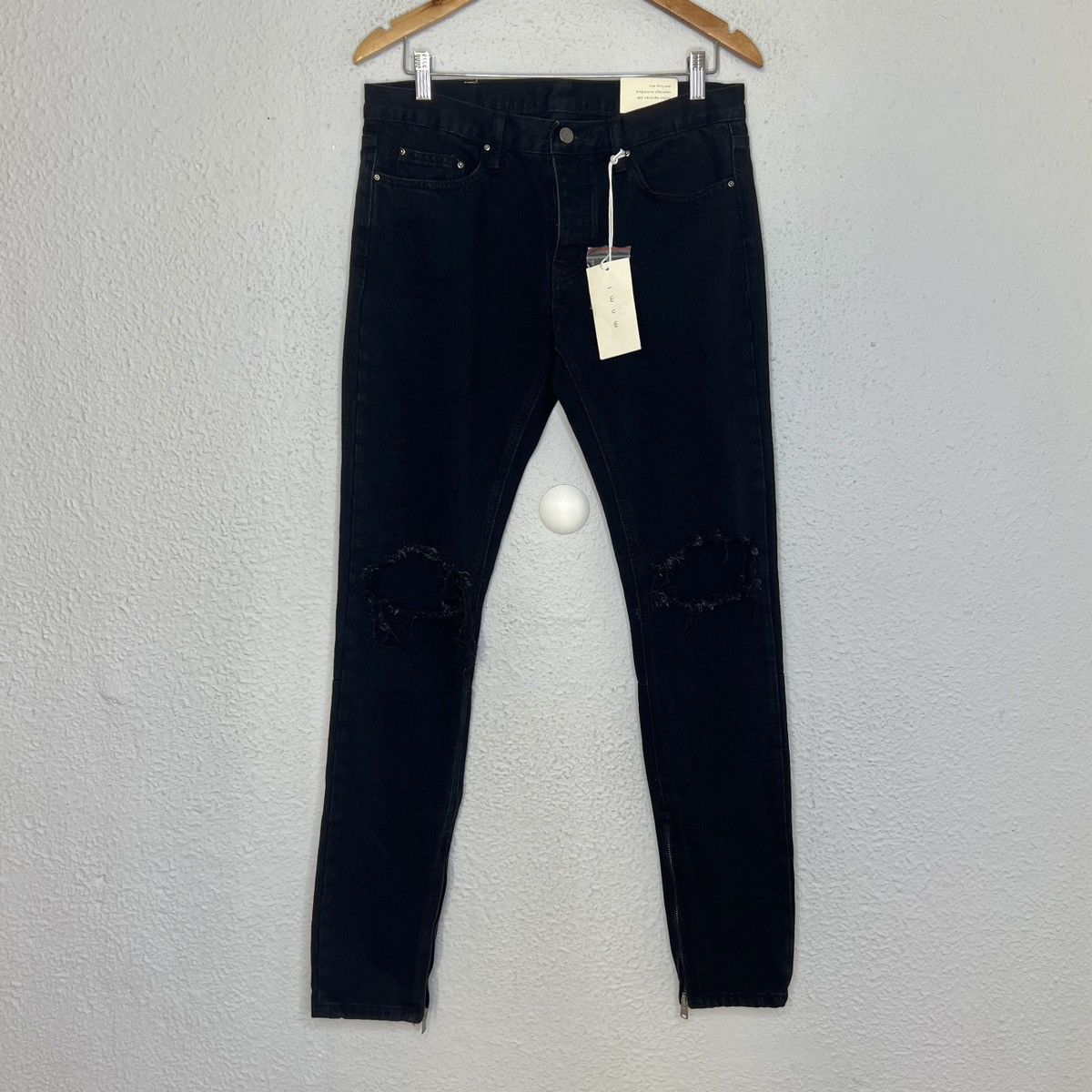 Designer × Japanese Brand × MNML M1 Denim MNML Jeans Pants Trousers Distressed Trashed Drill Size US 31 - 1 Thumbnail