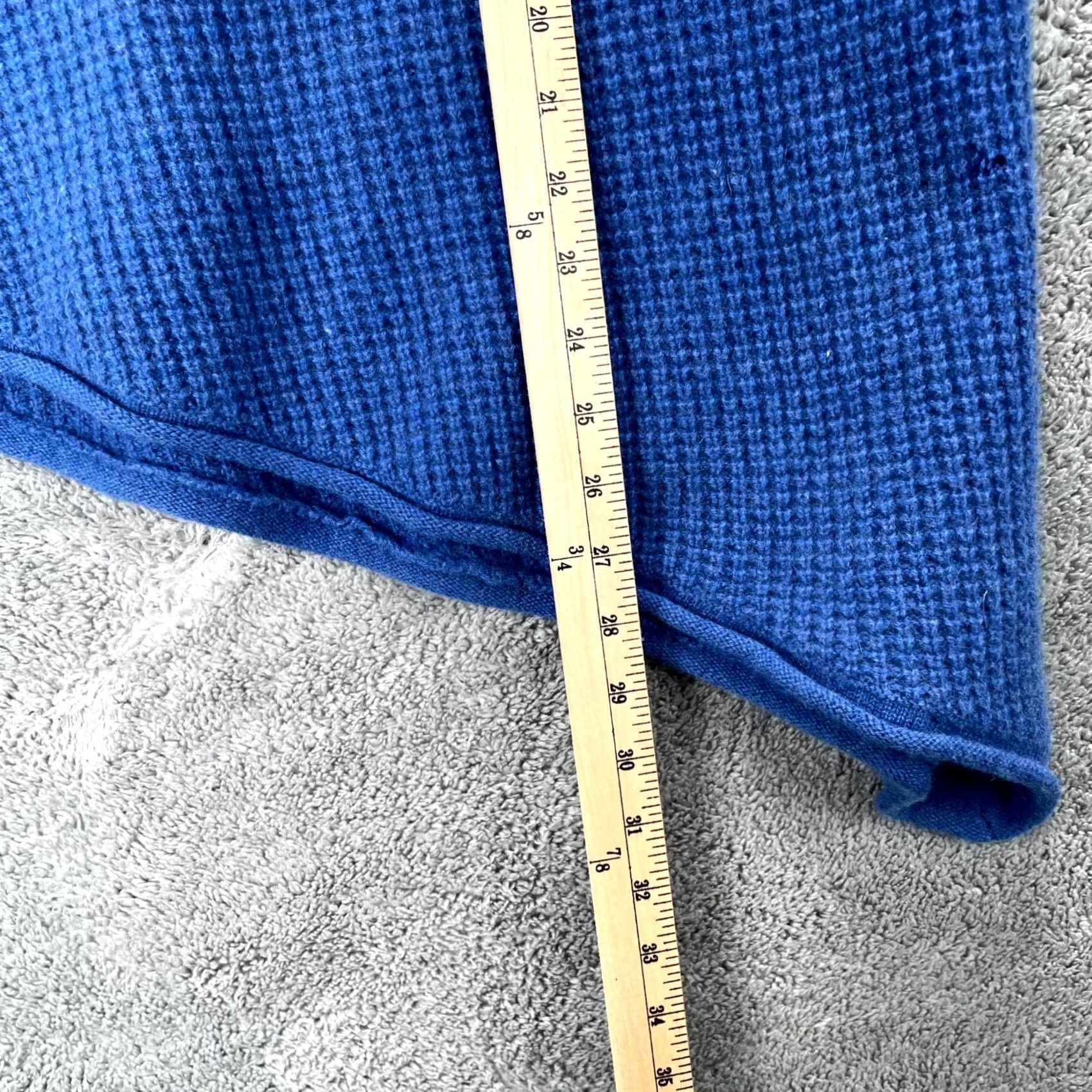 Vintage Oats Cashmere Sweater Womens Medium Blue Knit Mock Neck Waffle-Knit Pullover Casual Style Debra Hayburn Adjustable Hem 90s Classic Preppy Size M / US 6-8 / IT 42-44 - 7 Thumbnail