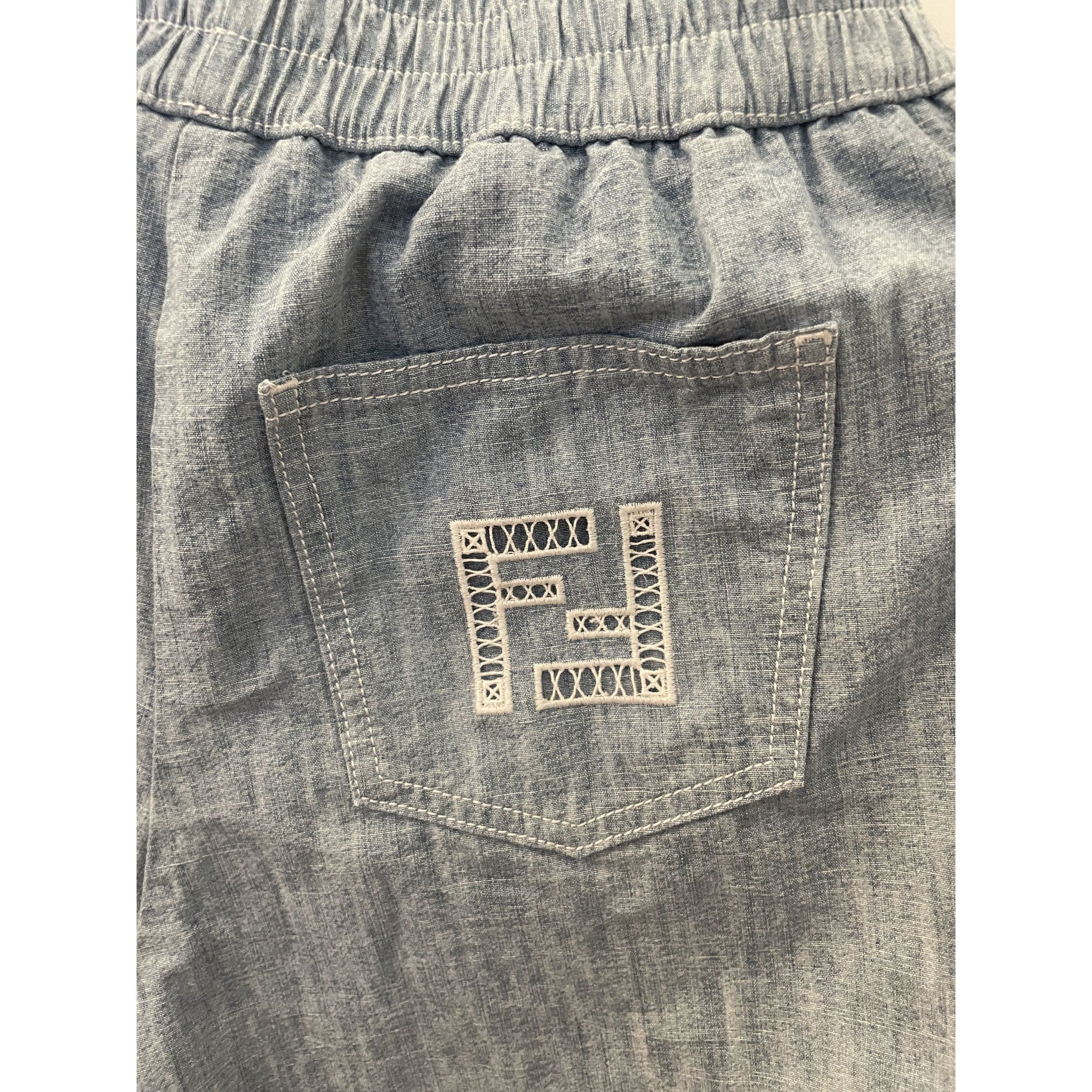 Fendi Fendi Womens Chambray Summer Shorts Made In Italy With Elast Size S / US 4 / IT 40 - 10 Thumbnail