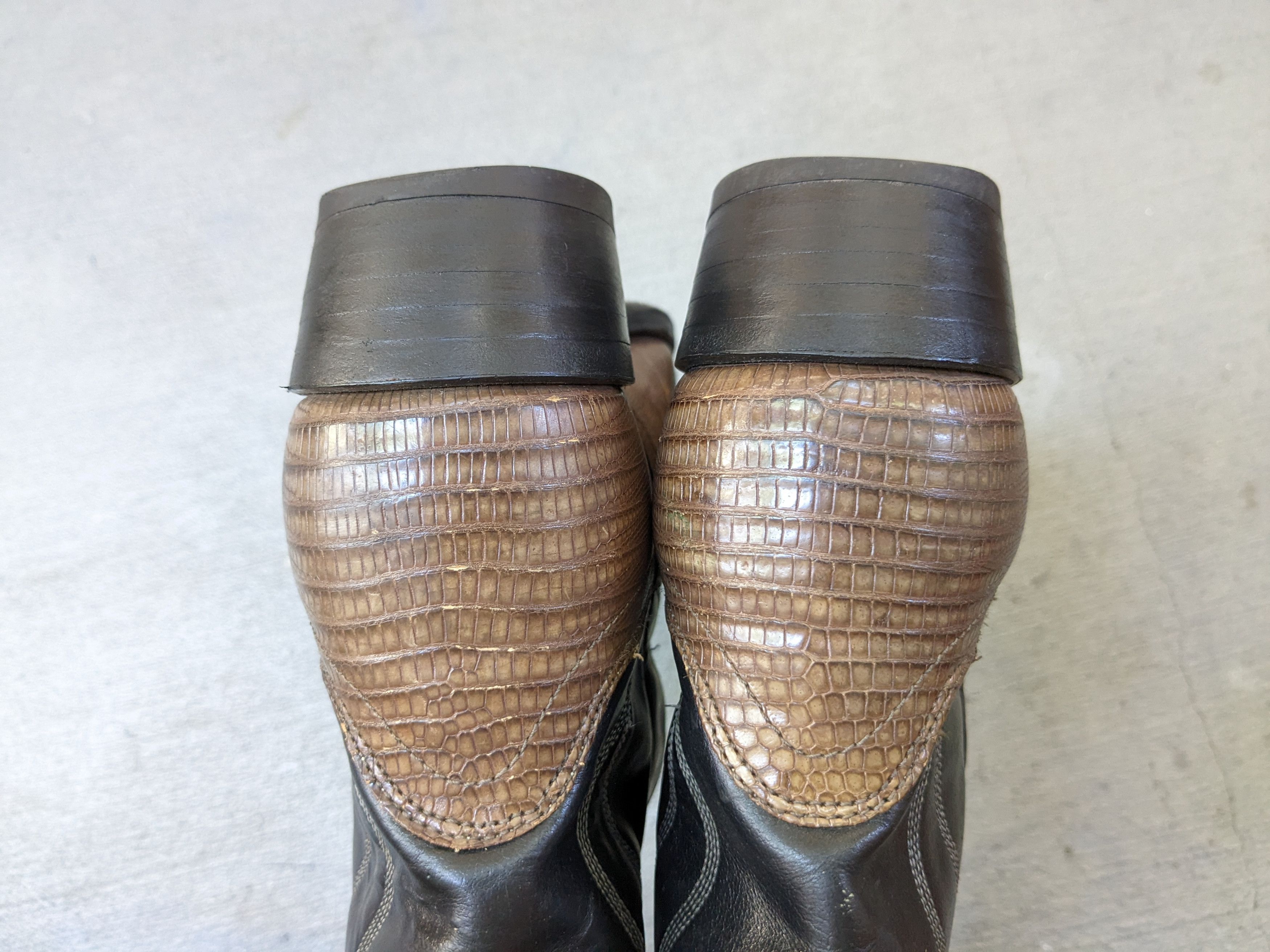 Dan Post Dan Post Cowboy Boots 9 D Olive Green Black Lizard USA Size US 9 / EU 42 - 19 Thumbnail