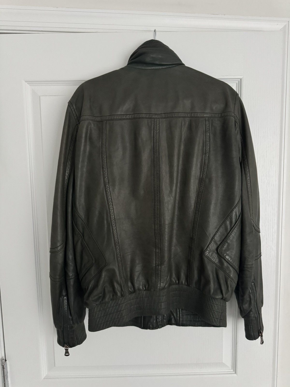 Dolce & Gabbana Dolce Gabbana Vintage Zip Leather Jacket Lambskin Green Sz50 Size US M / EU 48-50 / 2 - 5 Thumbnail