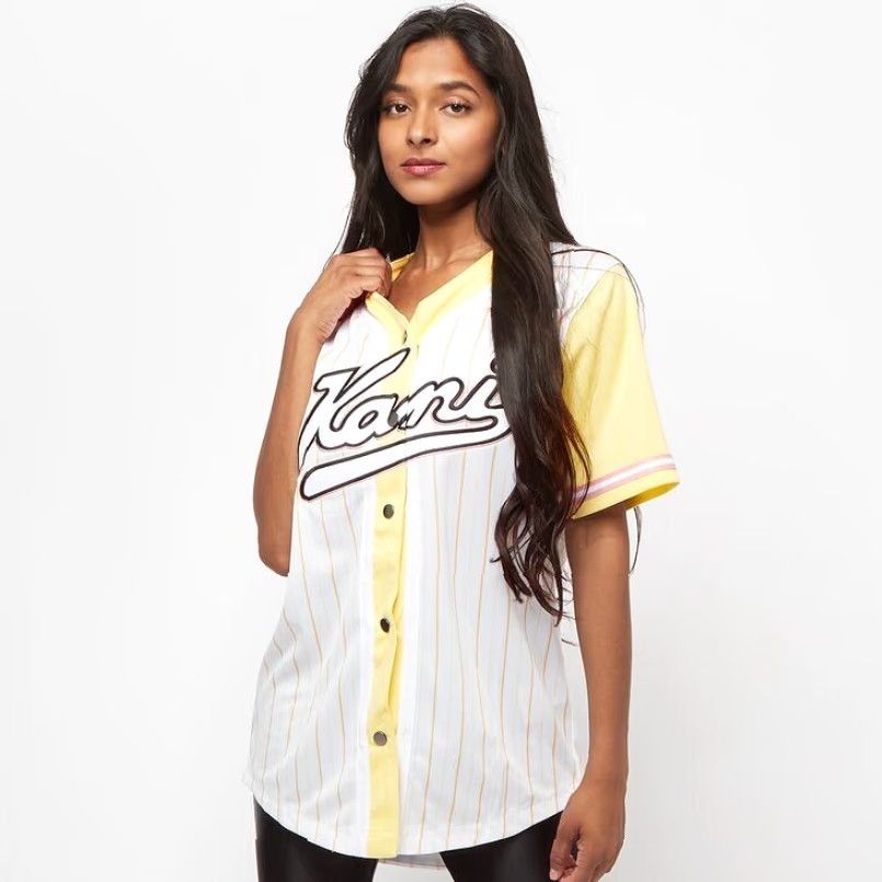 Karl Kani WOMENS KARL KANI BASEBALL JERSEY SHIRT XS 90'S STYLE RAP HIP HOP MLB WHITE Size XS / US 0-2 / IT 36-38 - 2 Thumbnail
