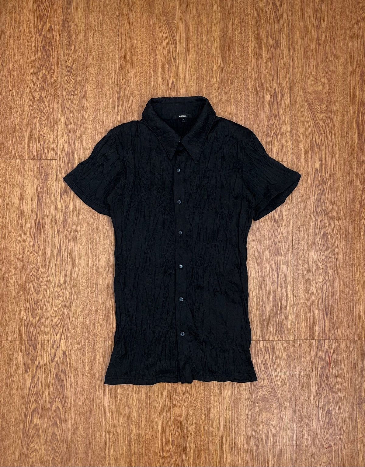 image of Shellac Black Wringkled Shirt, Men's (Size Medium)