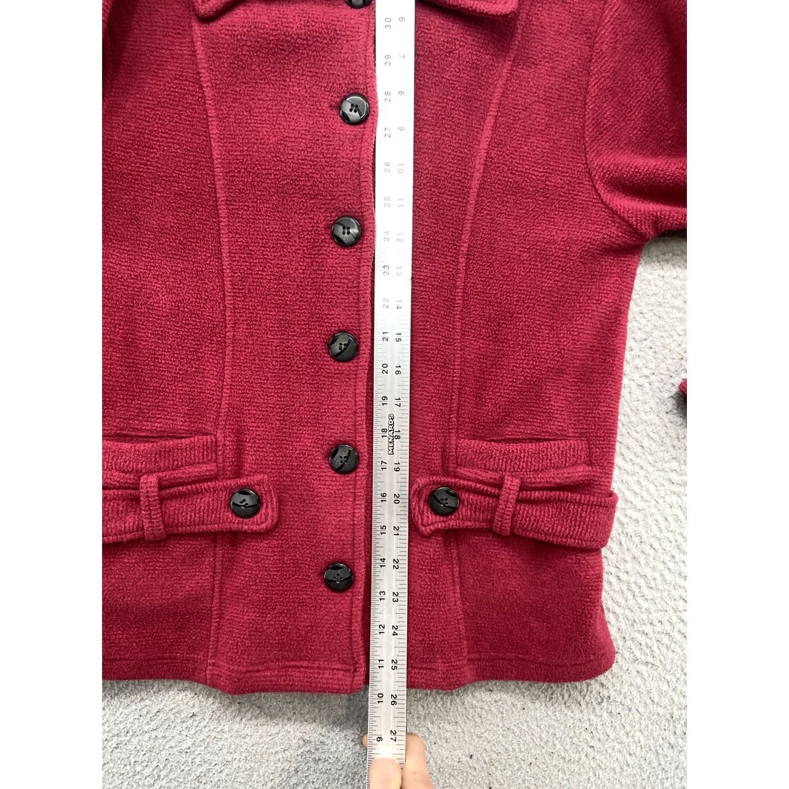 Vintage VINTAGE Alps Jacket Women’s Red Fleece Button Up Size S Fall Winter 90s Outdoor Casual Pockets Collared Size S / US 4 / IT 40 - 7 Thumbnail