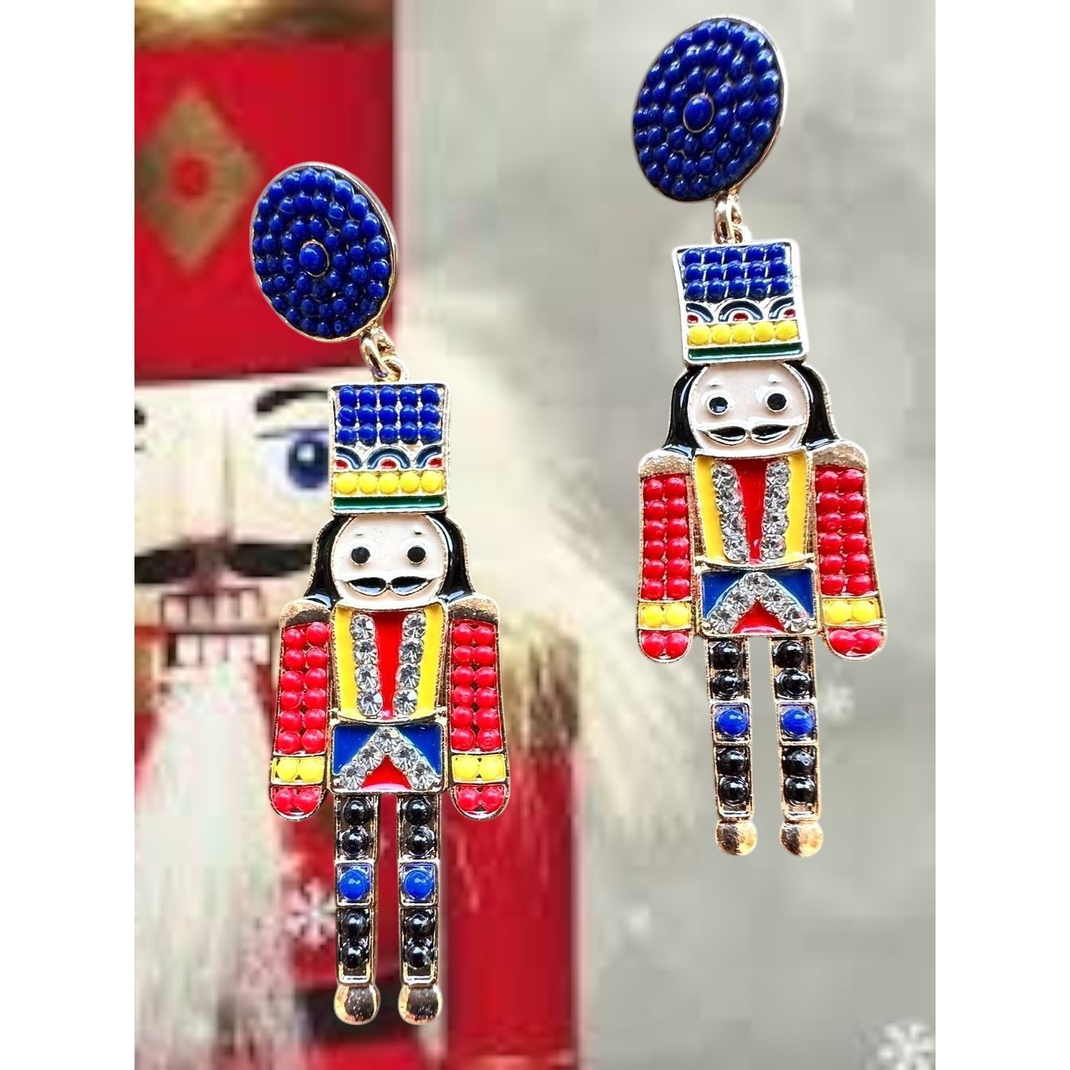 Handmade Nutcracker Earrings Toy Soldier New Christmas Ballet Jewelry Size ONE SIZE - 5 Thumbnail
