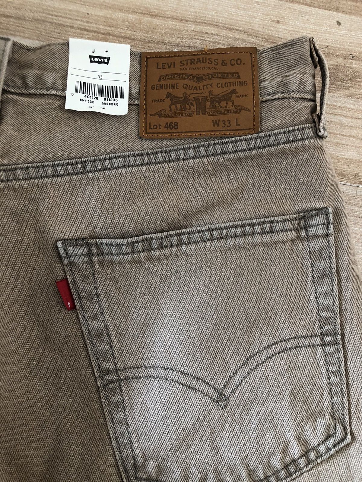 Levi's Levi’s 468 W33 Short Jeans Stay Loose Beige Shorts Denim Size US 33 - 3 Thumbnail
