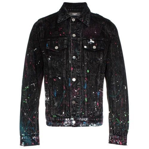 Amiri $1.1K VALUE AMIRI Paint Splatter Denim Jacket Size US L / EU 52-54 / 3 - 1 Thumbnail