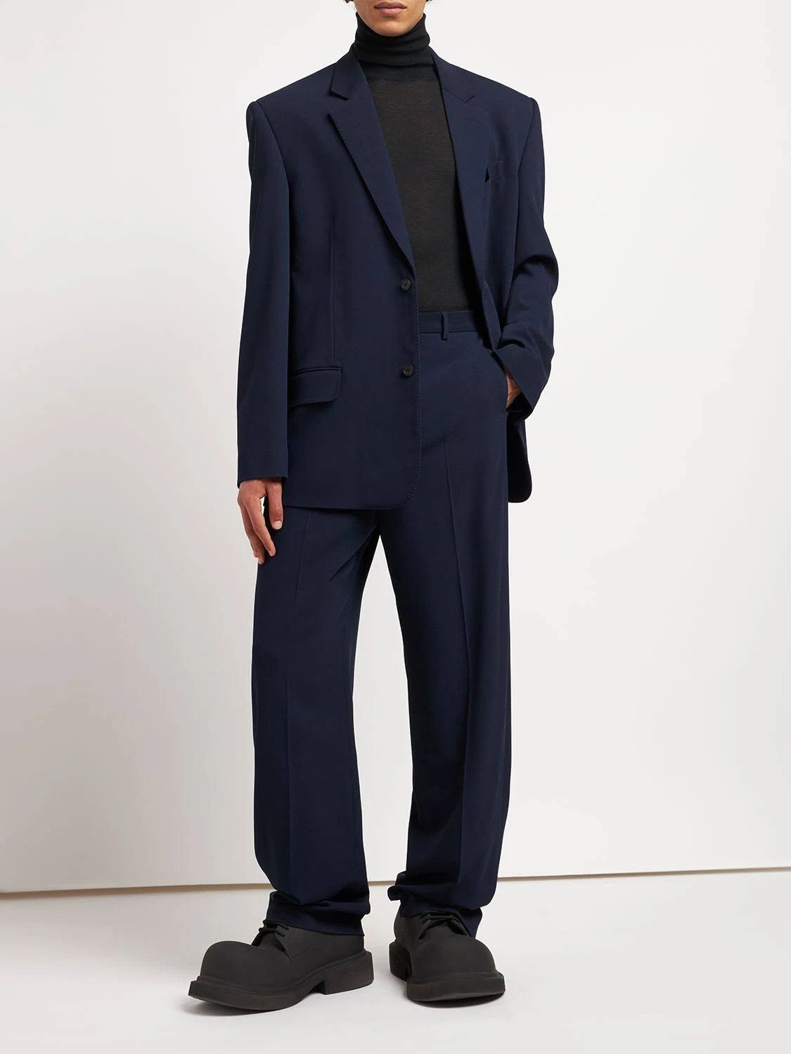 Balenciaga o1in1g0724 Large Fit Tailored Pants in Dark Navy Size US 34 / EU 50 - 9 Thumbnail