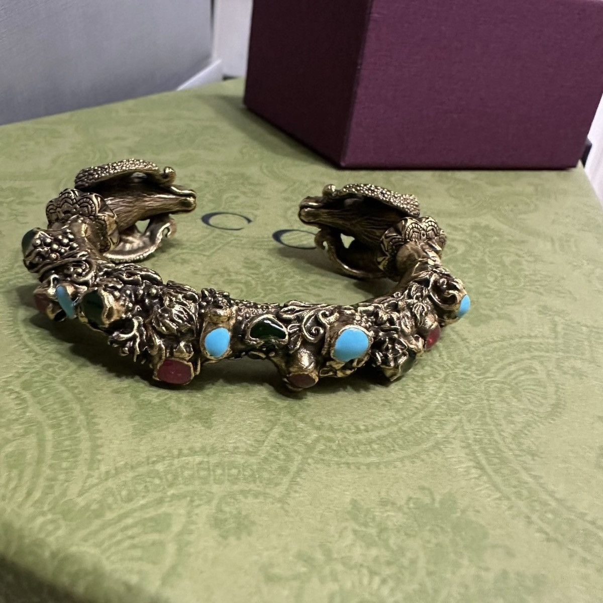 Gucci Gucci Bangle Metal Enamel Aries Bracelet Gold Multicolor Size ONE SIZE - 8 Thumbnail