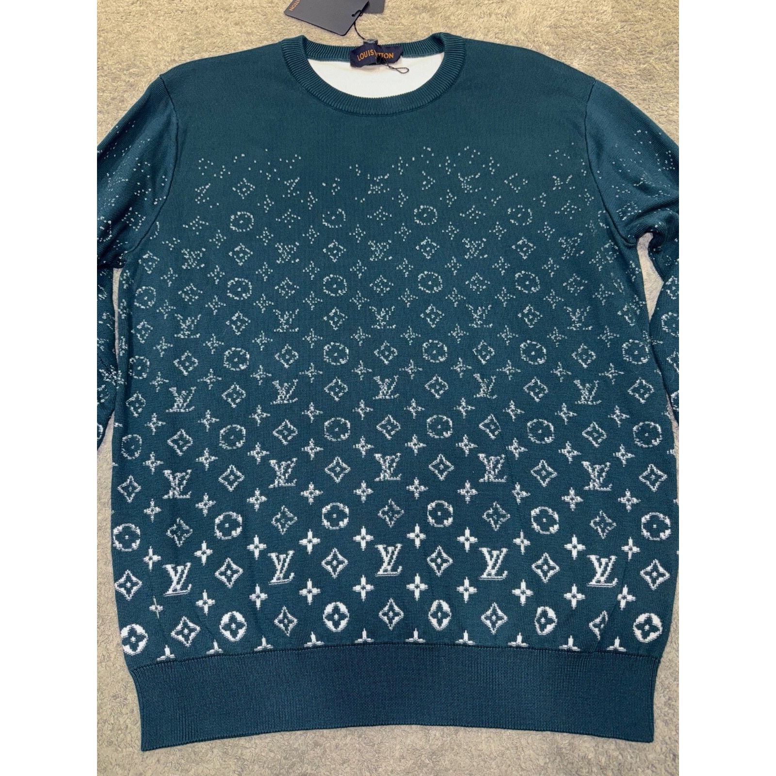 Louis Vuitton Louis Vuitton Canard Teal White Logo Crewneck Sweater M Size US M / EU 48-50 / 2 - 7 Thumbnail