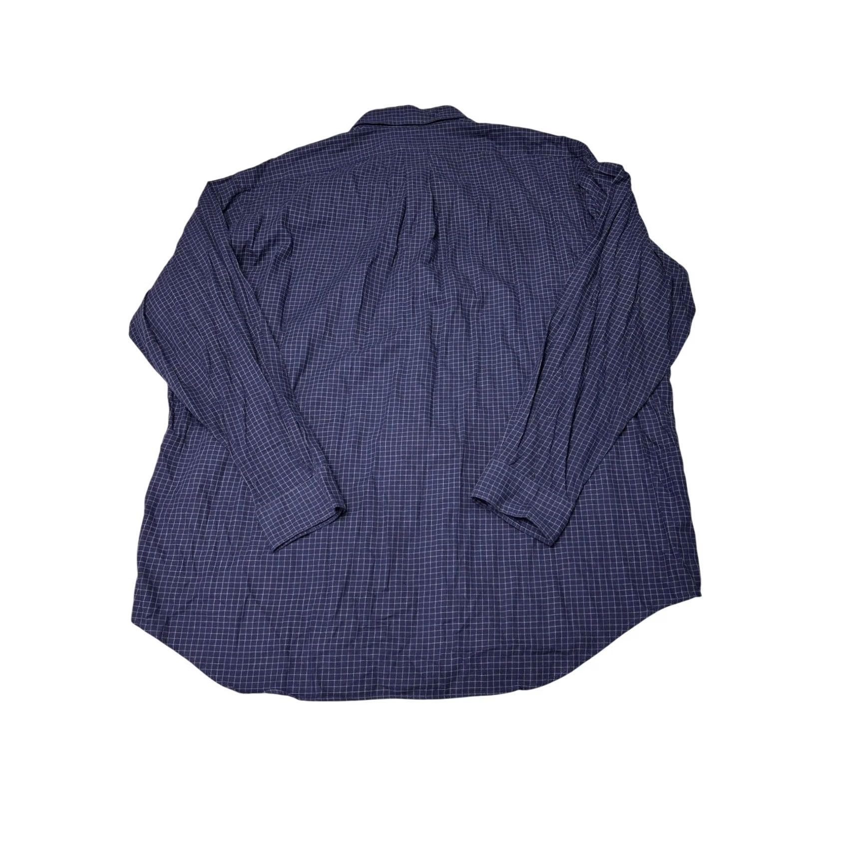 Polo Ralph Lauren Polo Ralph Lauren Blake Mens XL Navy Blue Check Cotton Button-Down Shirt Long Size US XL / EU 56 / 4 - 5 Thumbnail