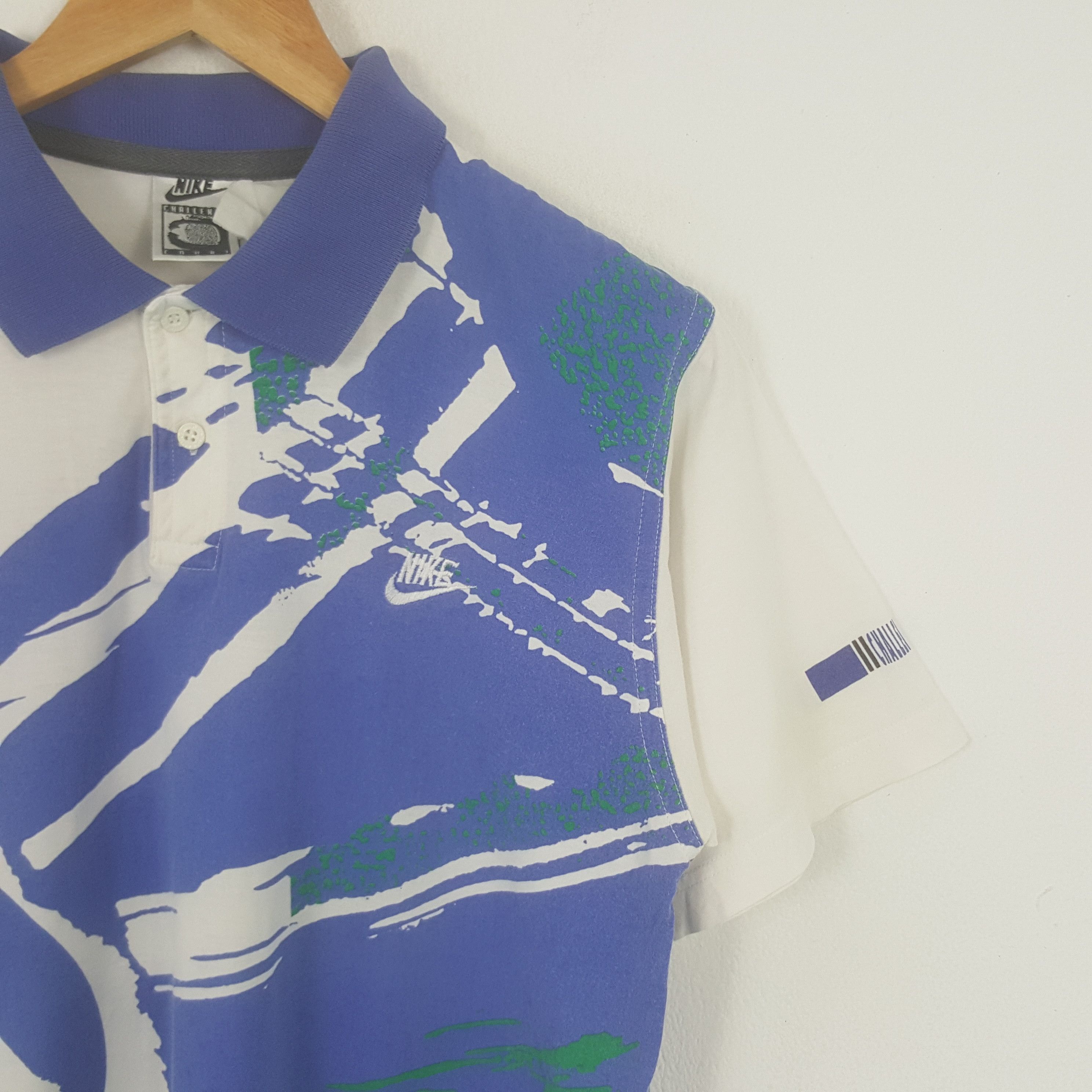 Nike × Vintage Vintage Nike Challenge Court Tennis Retro Polo Shirt Size US M / EU 48-50 / 2 - 2 Thumbnail