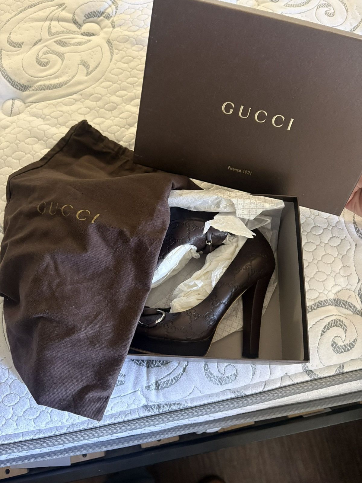 Gucci Gucci “Guccisima Leather Horsebit Peep Toe Size US 8.5 / IT 38.5 - 2 Thumbnail