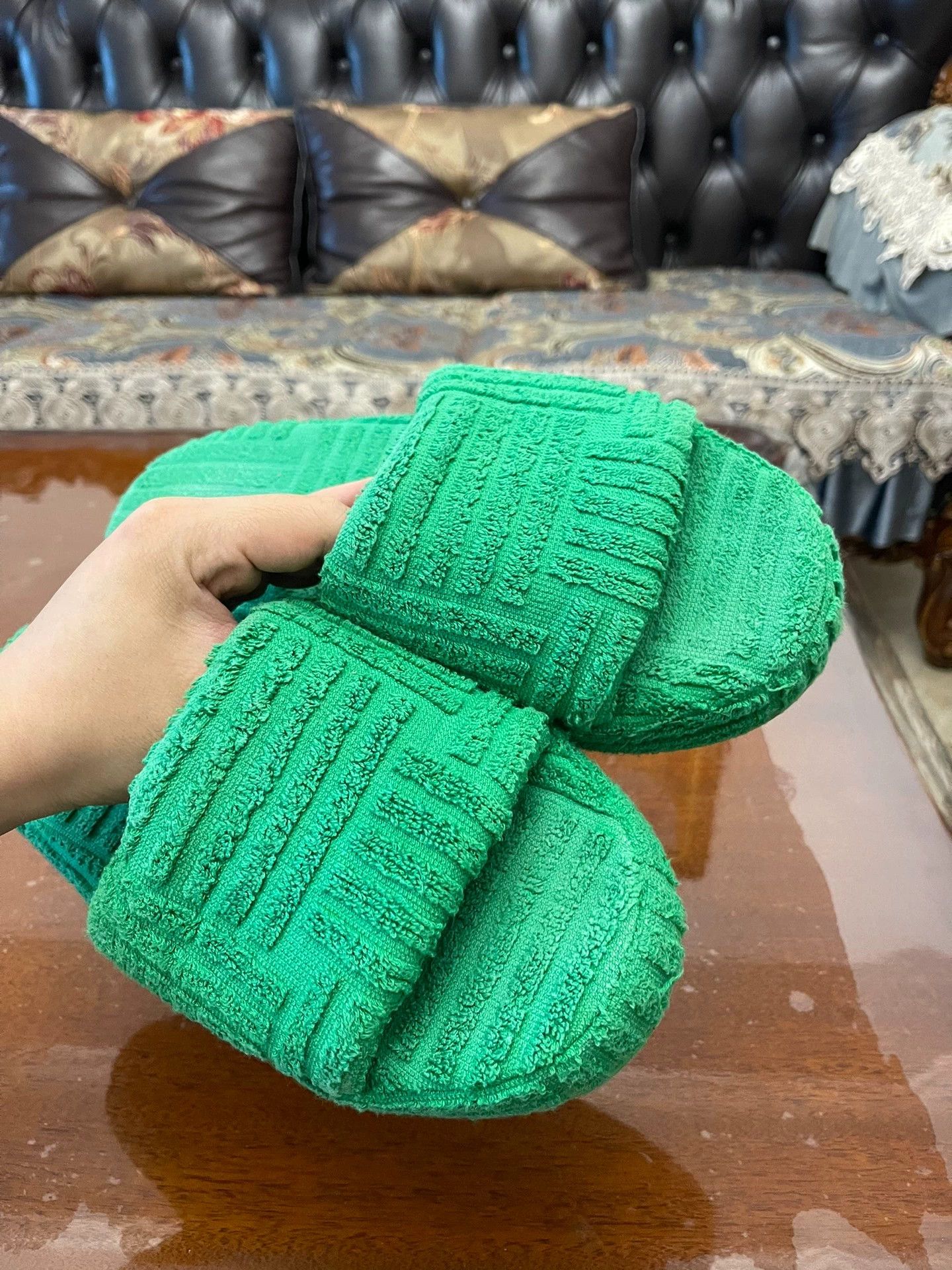 Bottega Veneta BV Intrecciato Classic Green Slides 41-42 Size US 8 / EU 41 - 6 Thumbnail