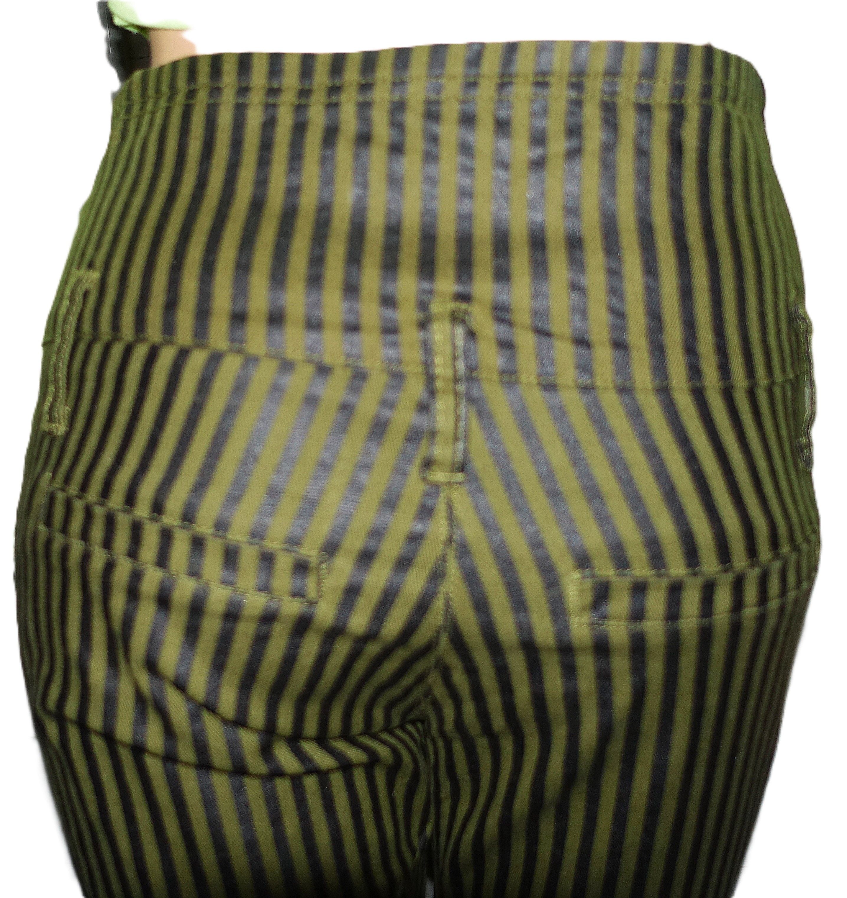 Other Spoon Jeans Green Black Striped Pants 7 Size 28" / US 6 / IT 42 - 6 Thumbnail