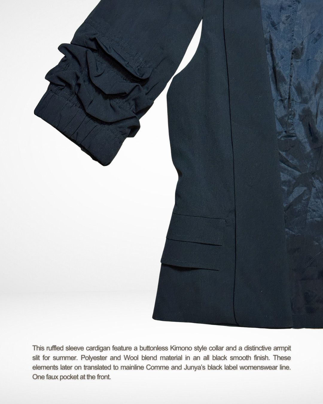 Tricot Comme des Garcons SS93 Tricot Armpit Slit Ruffled Kimono Cardigan Size M / US 6-8 / IT 42-44 - 2 Thumbnail