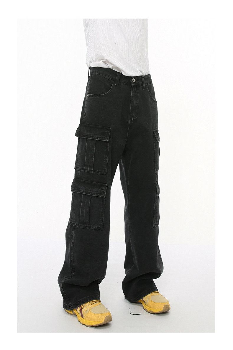 Japanese Brand × Jean Street retro straight multi-pocket wide-leg cargo jeans Size US 32 / EU 48 - 5 Thumbnail