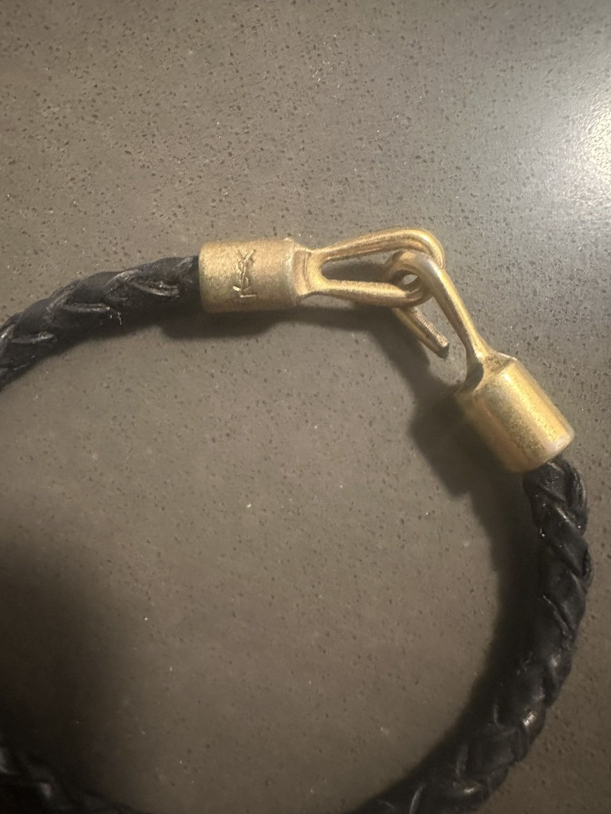 Yves Saint Laurent YSL Black leather braided bracelet w/ gold hardware Size ONE SIZE - 2 Thumbnail
