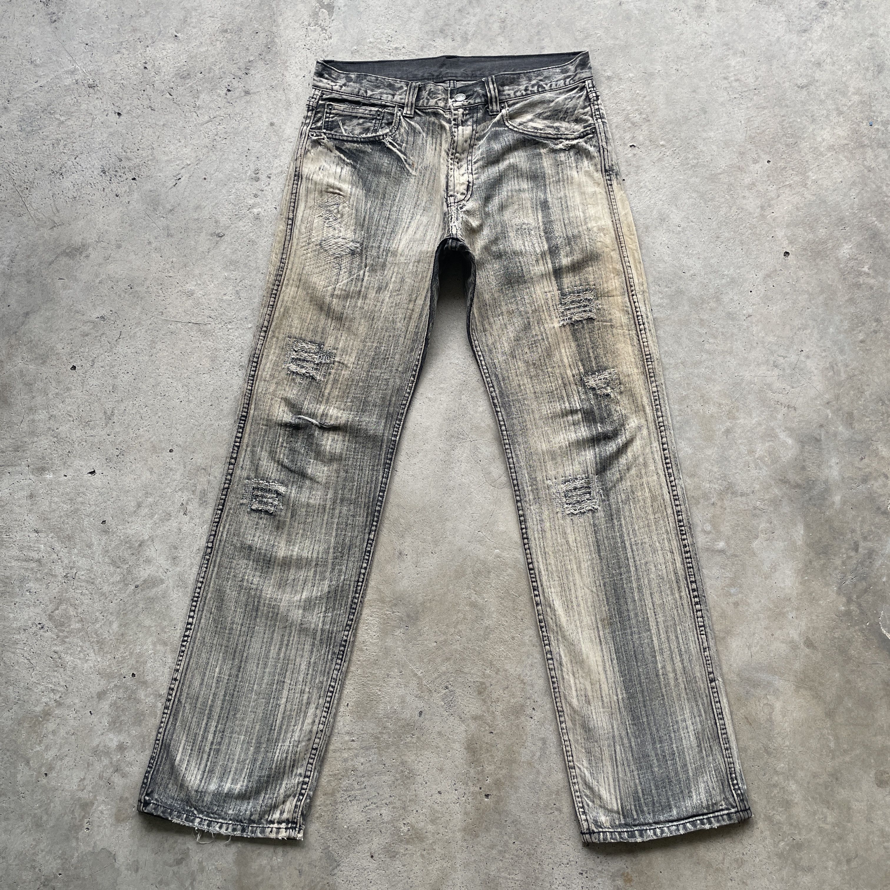 Japanese Brand × Vintage Vintage Japanese Acid Wash Distressed Faded Jeans Pants W32 Size US 32 / EU 48 - 2 Thumbnail