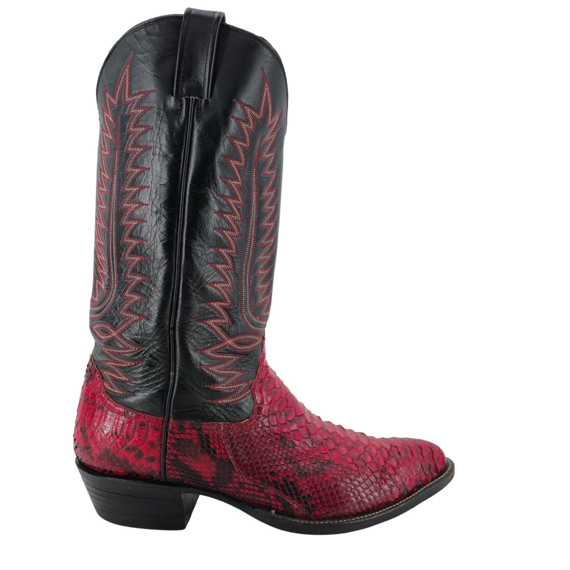 Other Vintage Men 11.5D Red Python Exotic Snakeskin Leather Cowboy Size US 11.5 / EU 44-45 - 5 Thumbnail