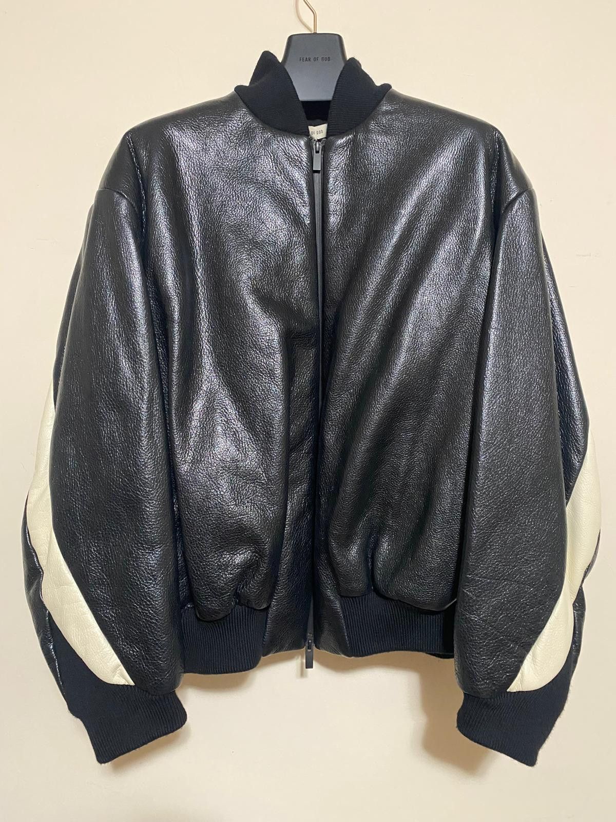 Fear of God Leather Moto Stripe Bomber Jacket – NEW w/ Tags – Authentic Size US M / EU 48-50 / 2 - 1 Thumbnail