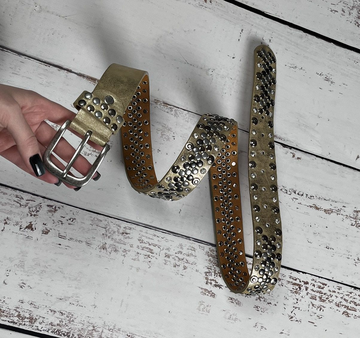Japanese Brand × Vintage Vintage Leather Belt B.B Simon Style Y2K Opium Size ONE SIZE - 3 Thumbnail