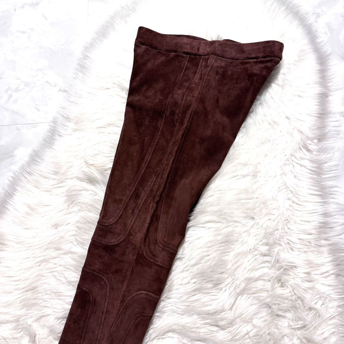 Brunello Cucinelli Brunello Cucinelli Framed Suede Leather Pants Brown Size 27" / US 4 / IT 40 - 11 Thumbnail