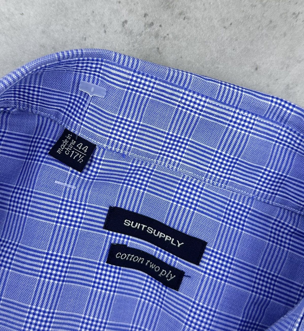 Suitsupply SUITSUPPLY Mens Blue Plaid Check Dress Shirt 2-Ply Cotton XL Size US XL / EU 56 / 4 - 6 Thumbnail