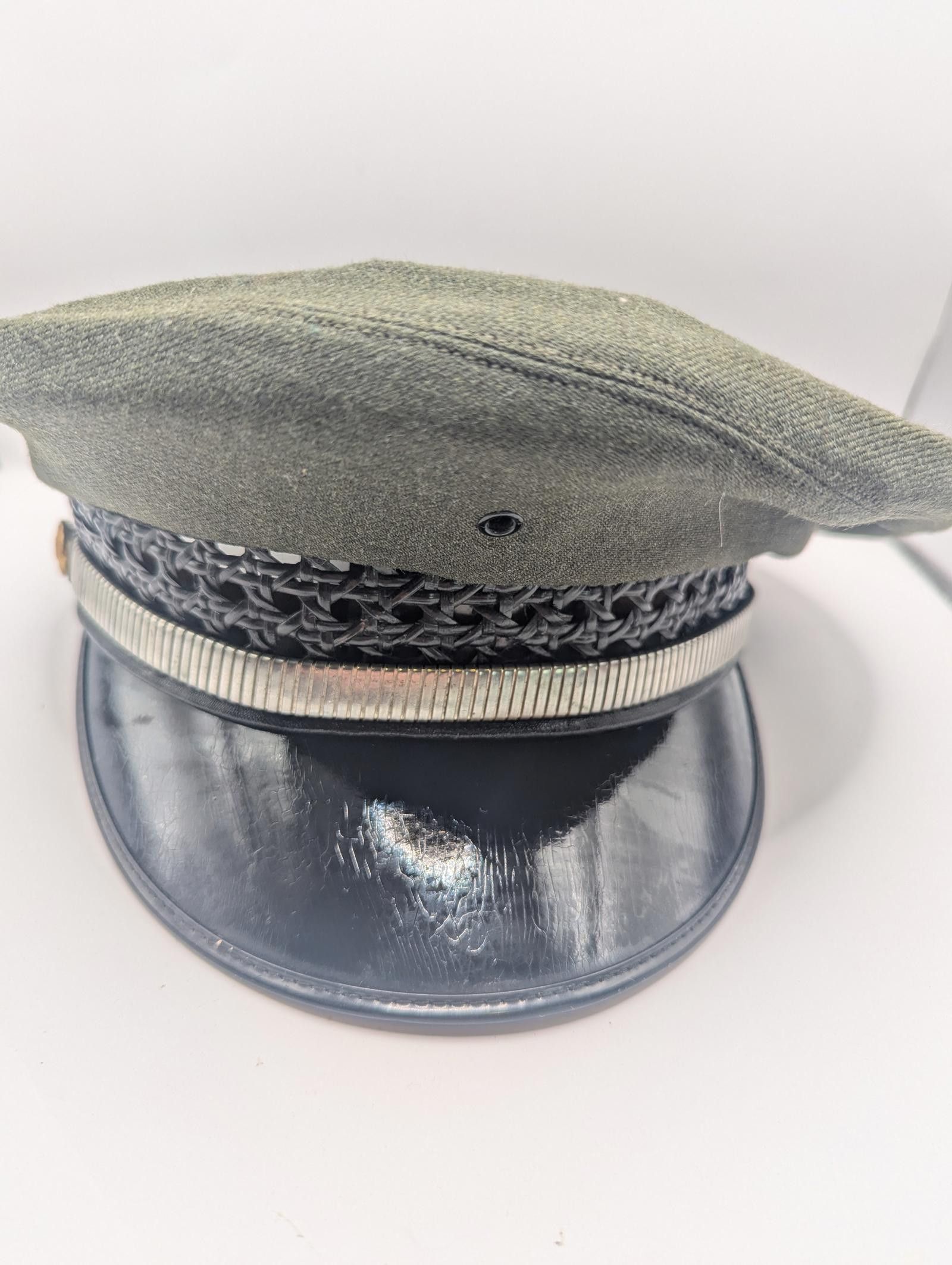 Designer Vintage Military Officer's Cap Glossy Visor Size 7 Heck Ross Size ONE SIZE - 3 Thumbnail
