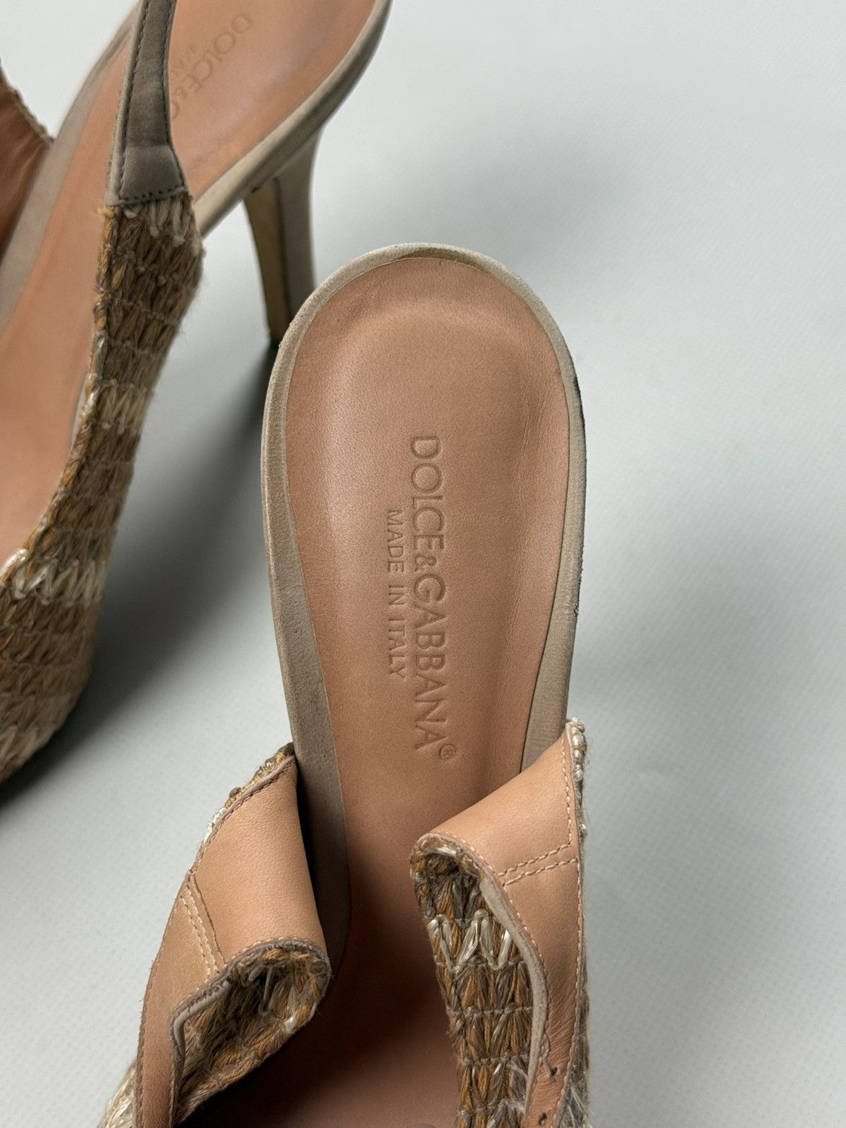 Dolce & Gabbana Dolce & Gabbana Raffia Sling Back Heels Pumps Size 37.5 Size US 7.5 / IT 37.5 - 16 Thumbnail