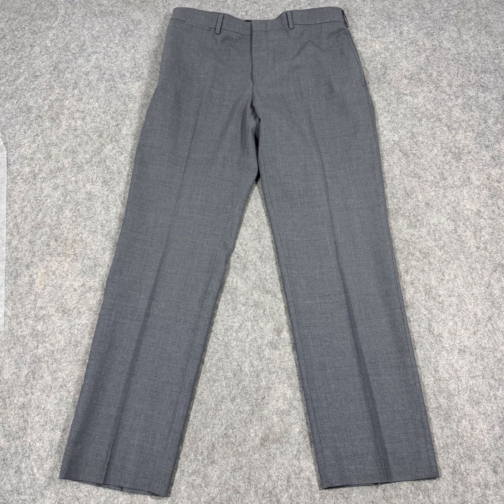 Ralph Lauren Lauren Ralph Lauren Slim Fit Trouser Pants Men's 32Wx30L Gray Wool Flat Front Button Zipper Pockets Slim Fit 80s 90s Cities USA Modern Mens Size US 32 / EU 48 - 2 Thumbnail