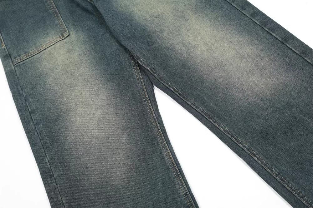 Japanese Brand × Jean Washed distressed design pocket loose straight casual jeans Size US 32 / EU 48 - 6 Thumbnail