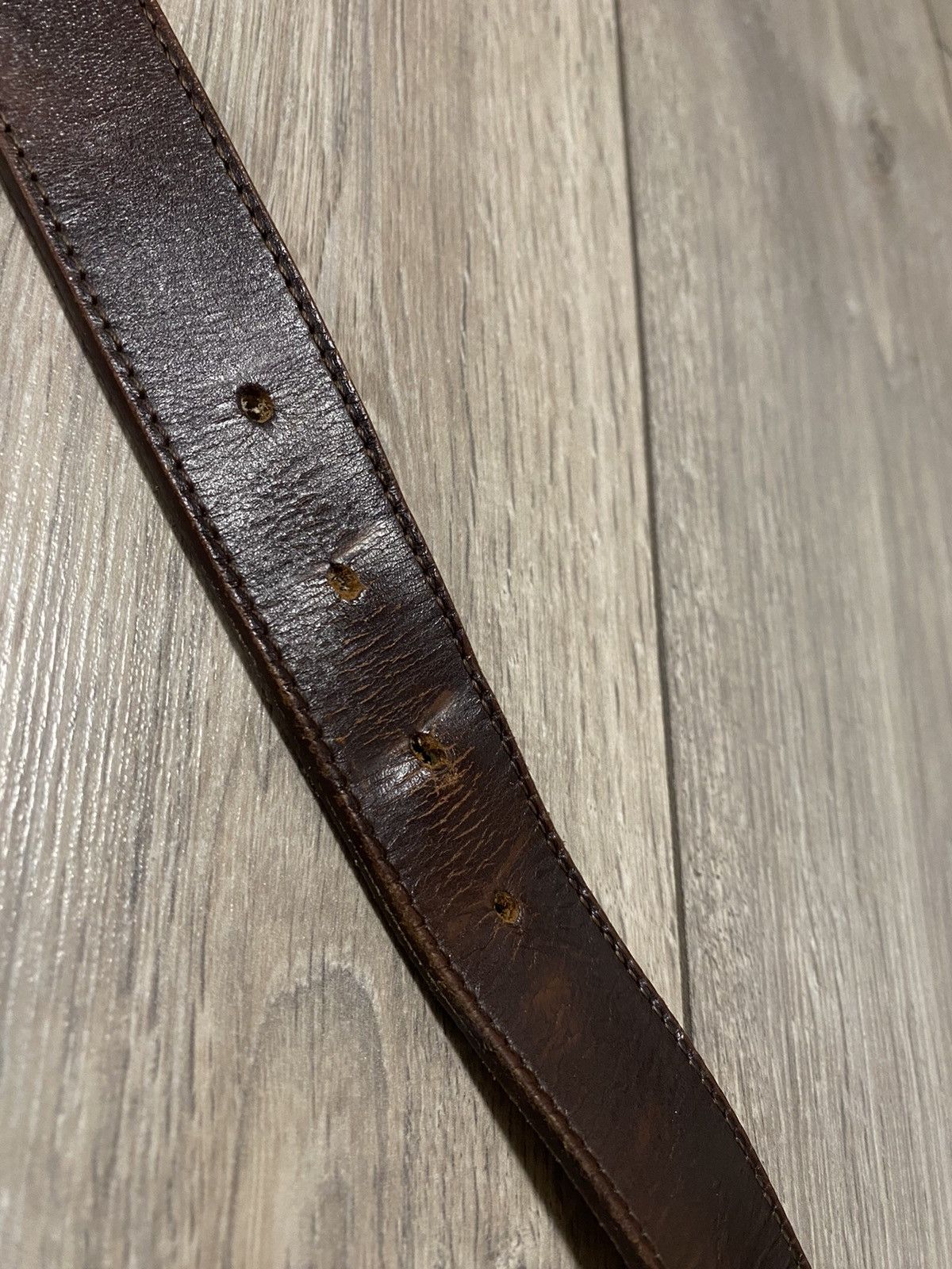 Gucci Vintage Gucci Belt Crest Patent Leather Monogram Brown Y2K Size ONE SIZE - 11 Thumbnail