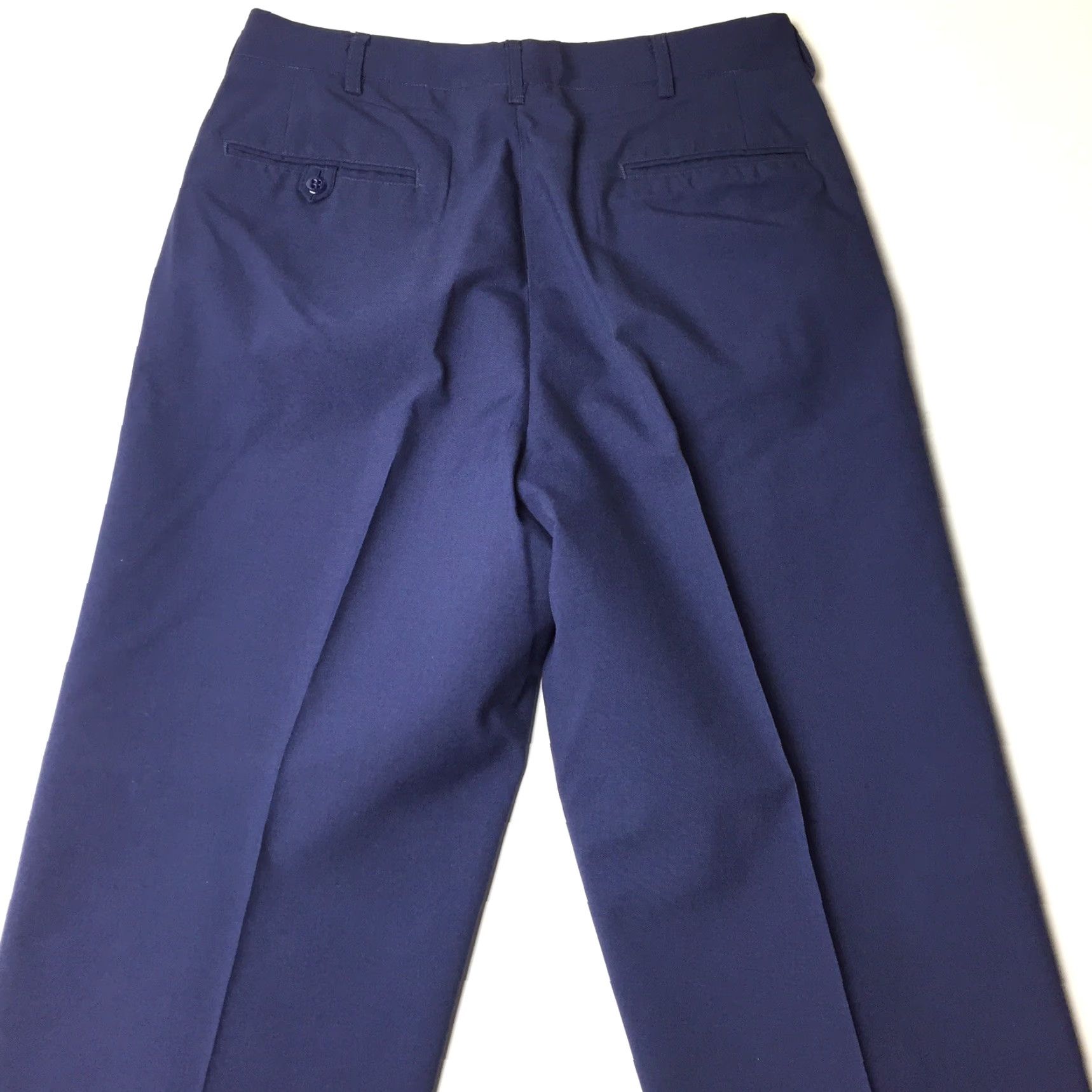 Vintage VINTAGE 80s USAF Pants Mens 32 Long Blue Wool Blend Trouser USA - 60% Polyester 40% Wool Straight Leg Size US 32 / EU 48 - 7 Thumbnail