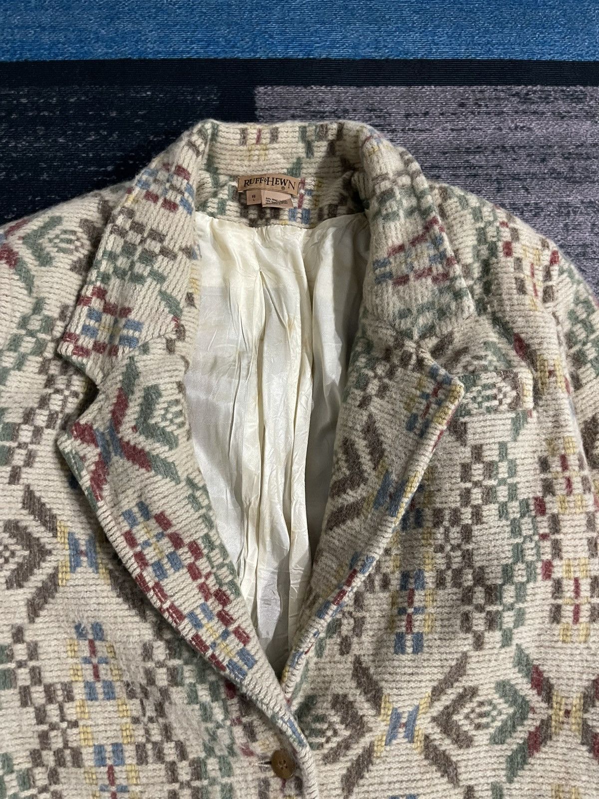 Vintage Vintage Ruff Hewn Abstract Aztec Wool Style Blazer Size US L / EU 52-54 / 3 - 6 Thumbnail