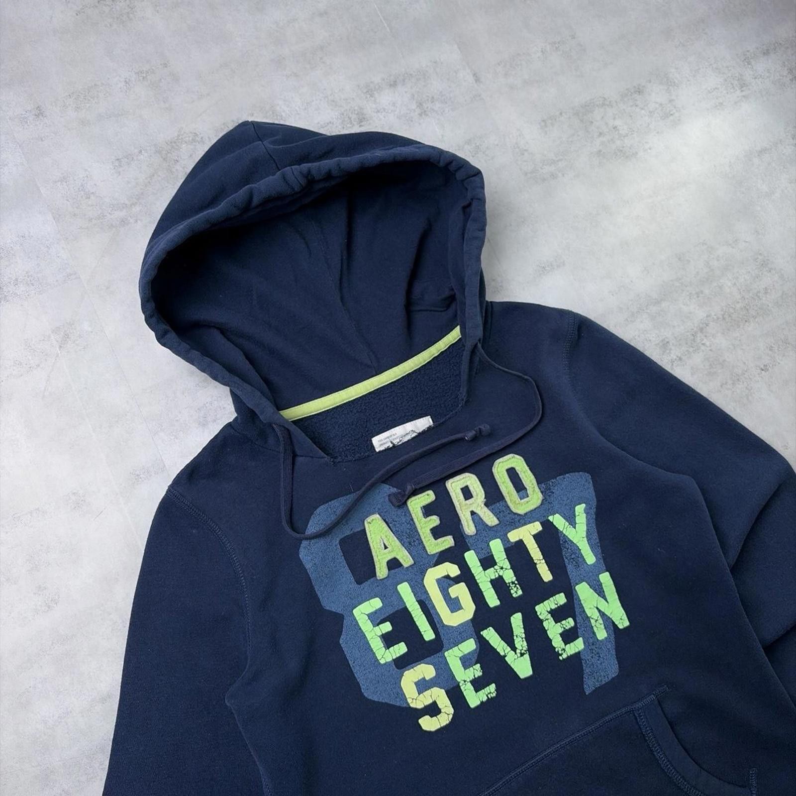 Aeropostale Y2K Navy Aeropostale Grunge Distressed Skater Hoodie Size M / US 6-8 / IT 42-44 - 6 Thumbnail
