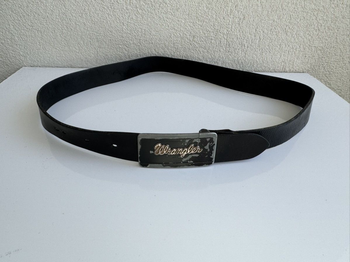 Wrangler Wrangler Vintage Logo Buckle Leather Belt Black Size ONE SIZE - 6 Thumbnail