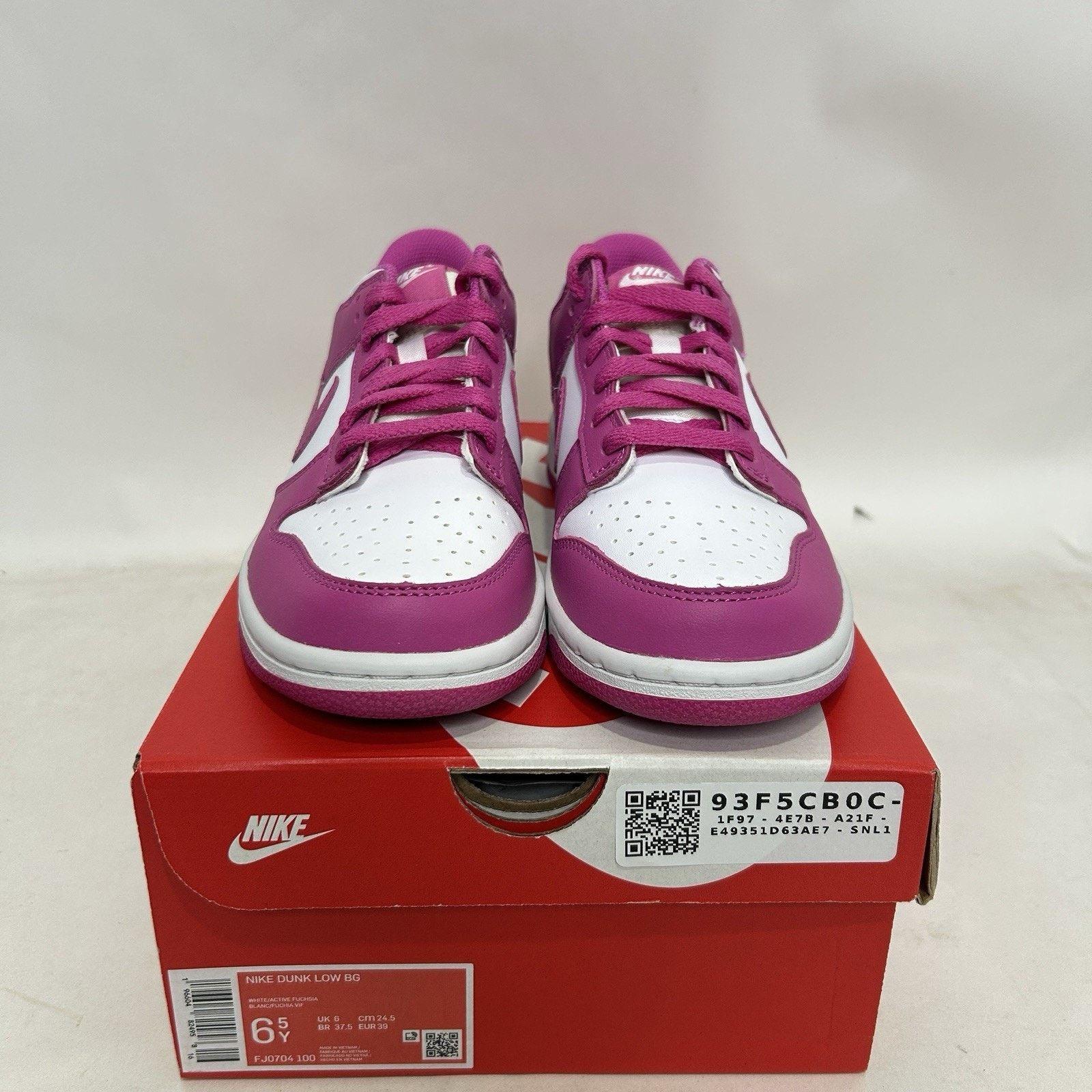 Nike Nike Dunk Low BG “White Active Fuchsia” Size US 8 / IT 38 - 2 Thumbnail