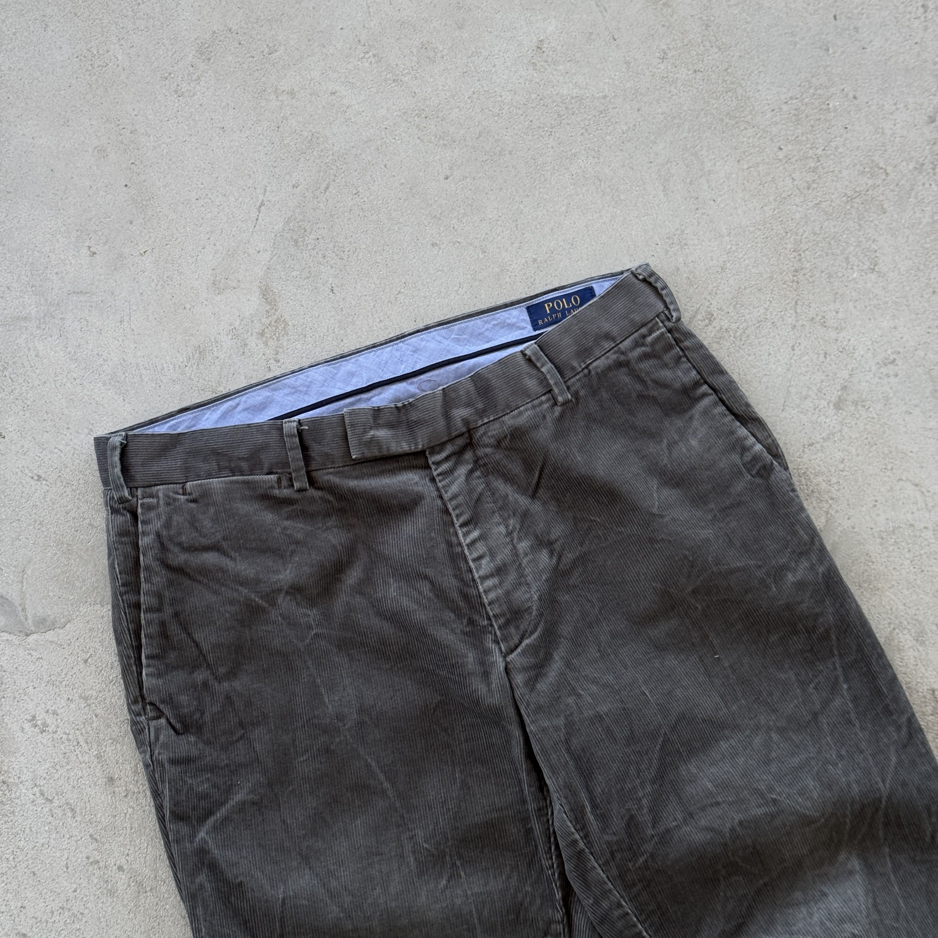Polo Ralph Lauren Polo Ralph Lauren Gray Corduroy Stretch Slim Fit Pants 33x34 Size US 33 - 5 Thumbnail