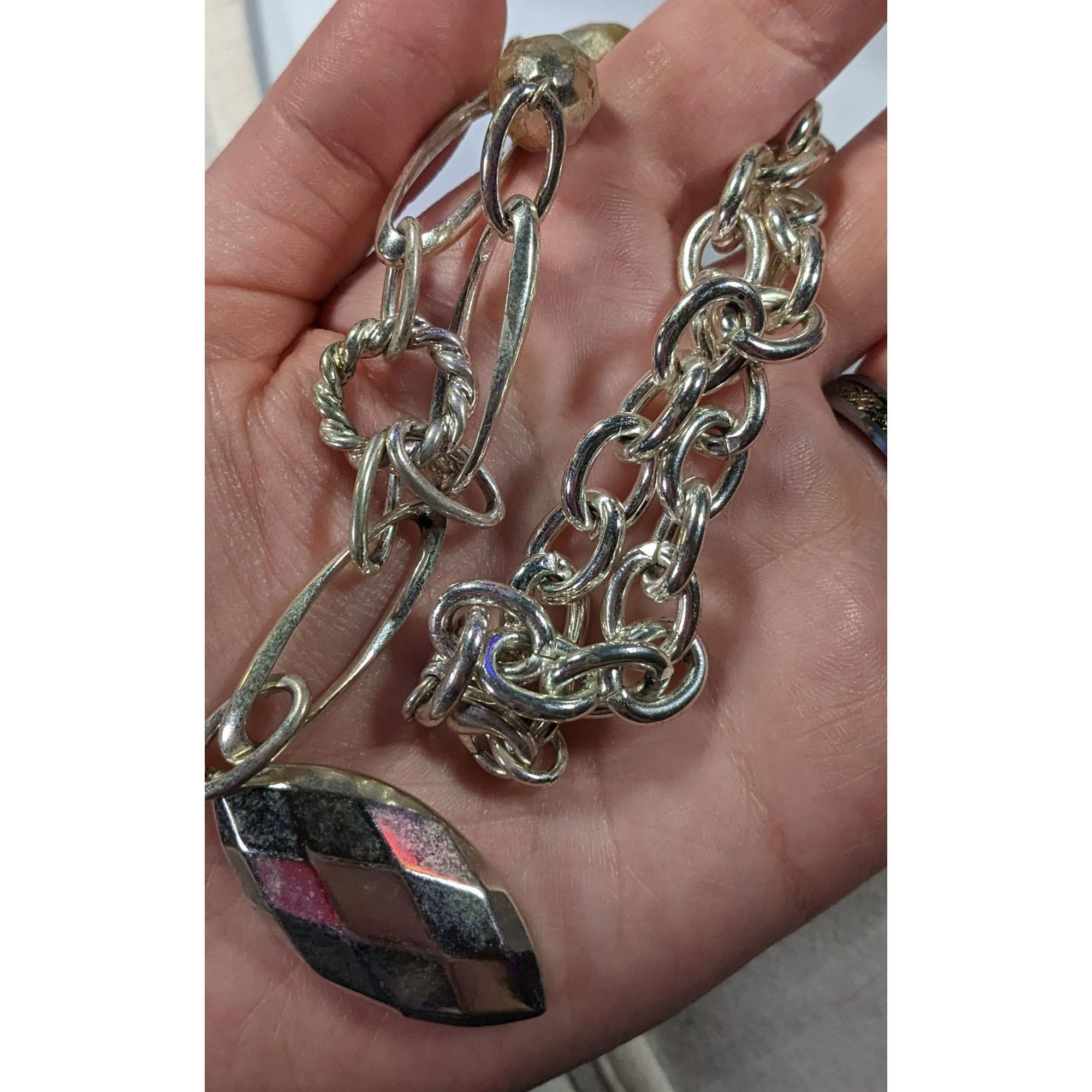 Other Chunky Glam Silver Tone & Statement Necklace Size ONE SIZE - 4 Thumbnail