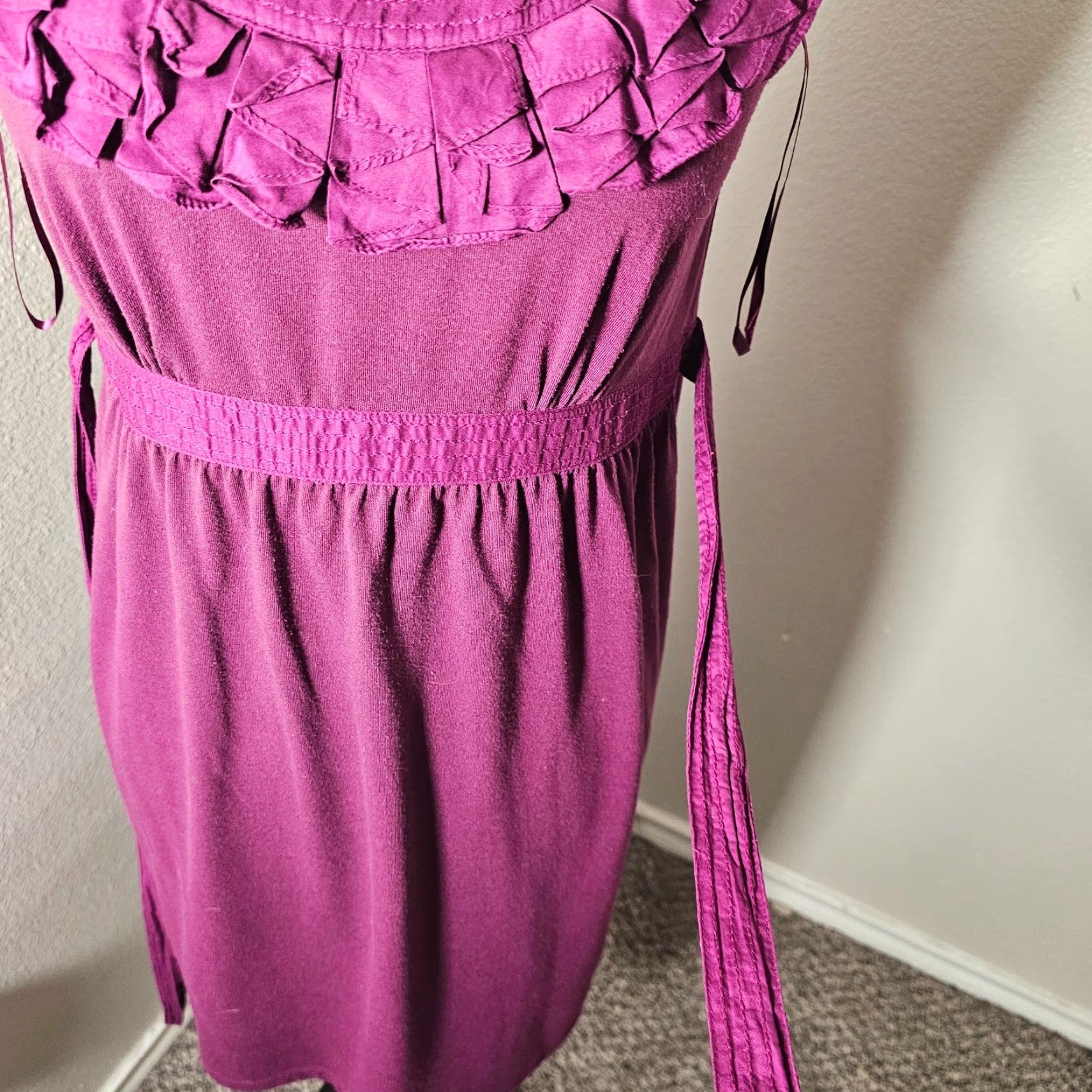 Loft Ann Taylor Loft Petite 4P Purple Sleeveless Blouse Tie Strands Casual Size S / US 4 / IT 40 - 6 Thumbnail
